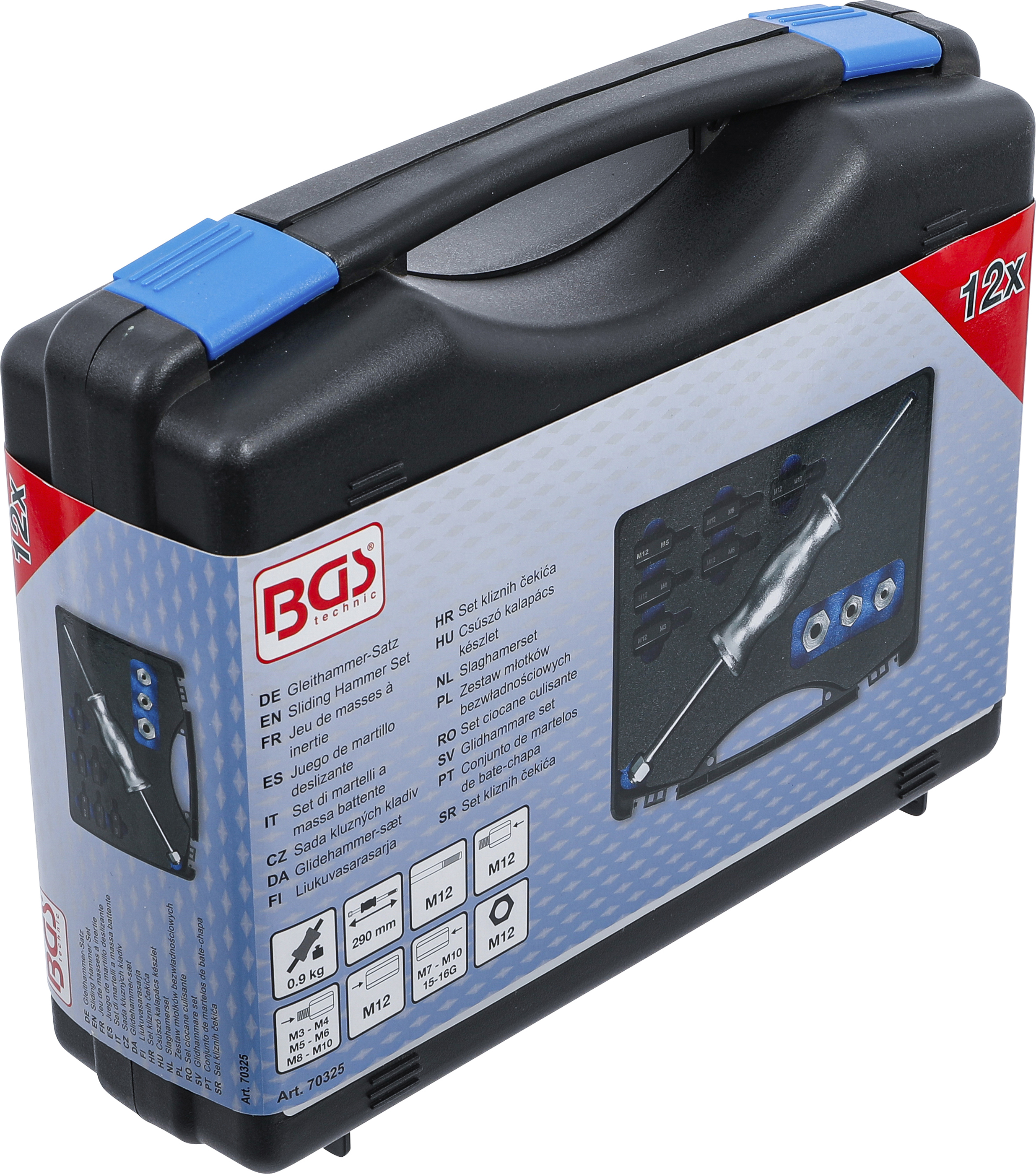 BGS Gleithammer-Satz | mit Gewinde-Adaptern | 12-tlg.