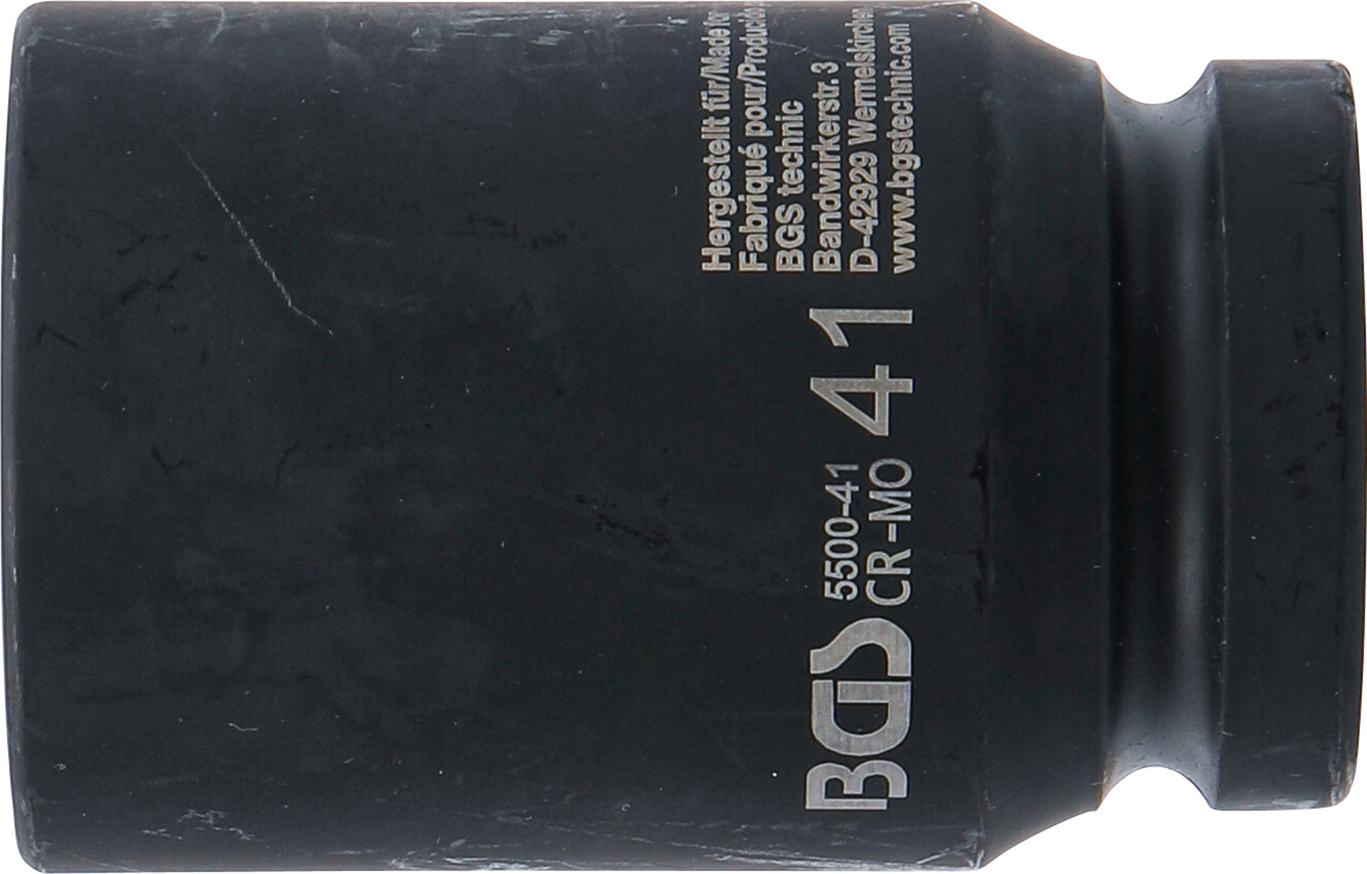 BGS Kraft-Steckschlüssel-Einsatz Sechskant, tief | Antrieb Innenvierkant 25 mm (1") | SW 41 mm