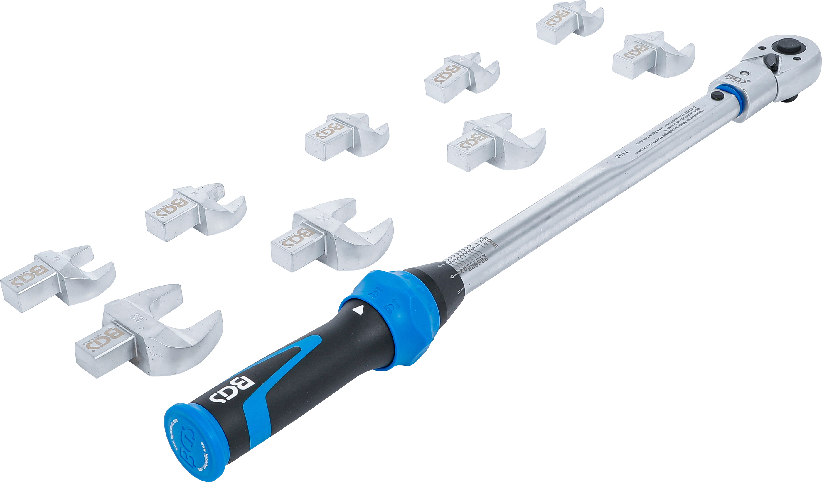 BGS Drehmomentschlüssel-Satz | für 14 x 18 mm Einsteckwerkzeuge | 40 - 210 Nm | 11-tlg.