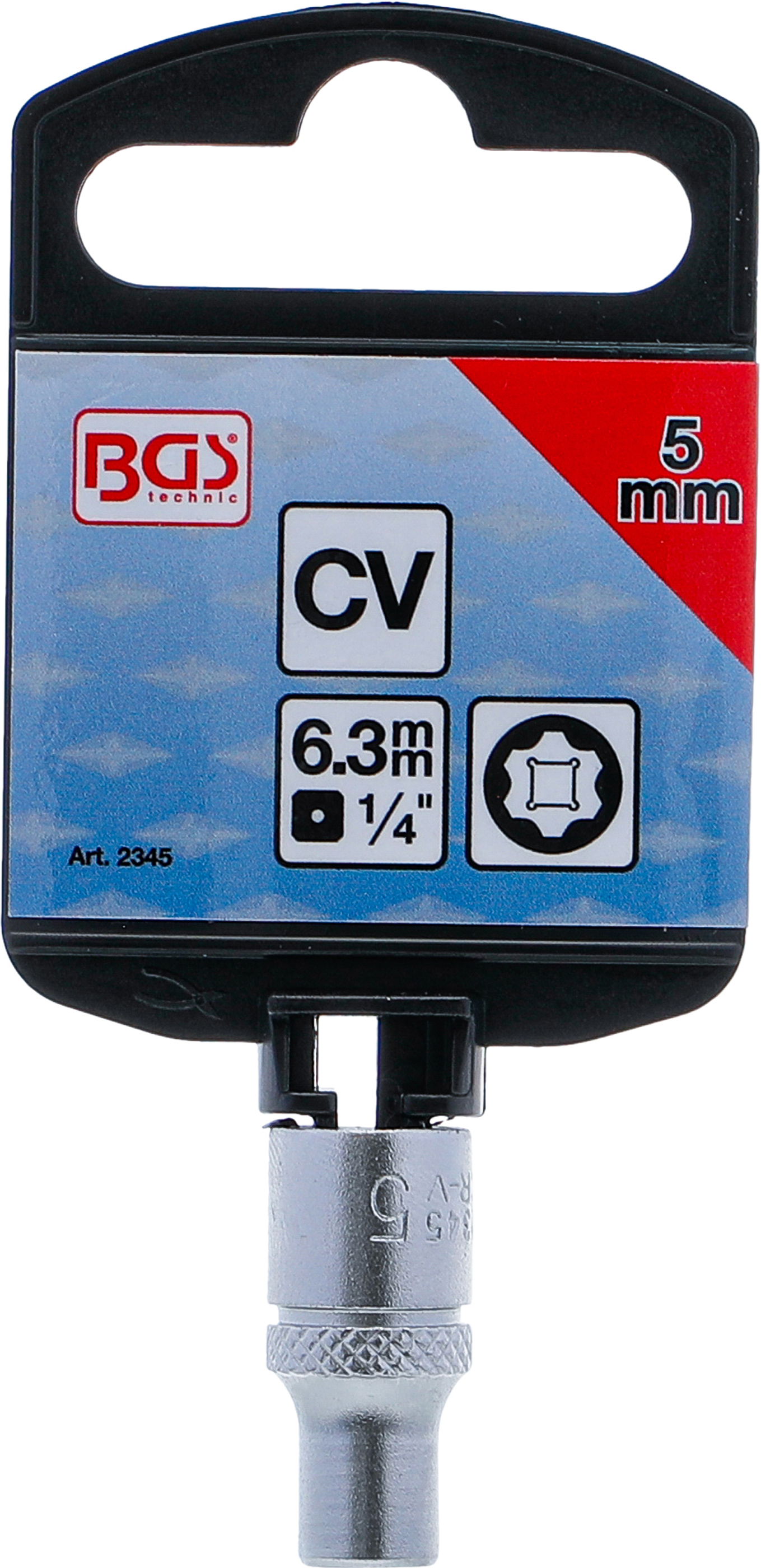 BGS Steckschlüssel-Einsatz Super Lock | Antrieb Innenvierkant 6,3 mm (1/4") | SW 5 mm