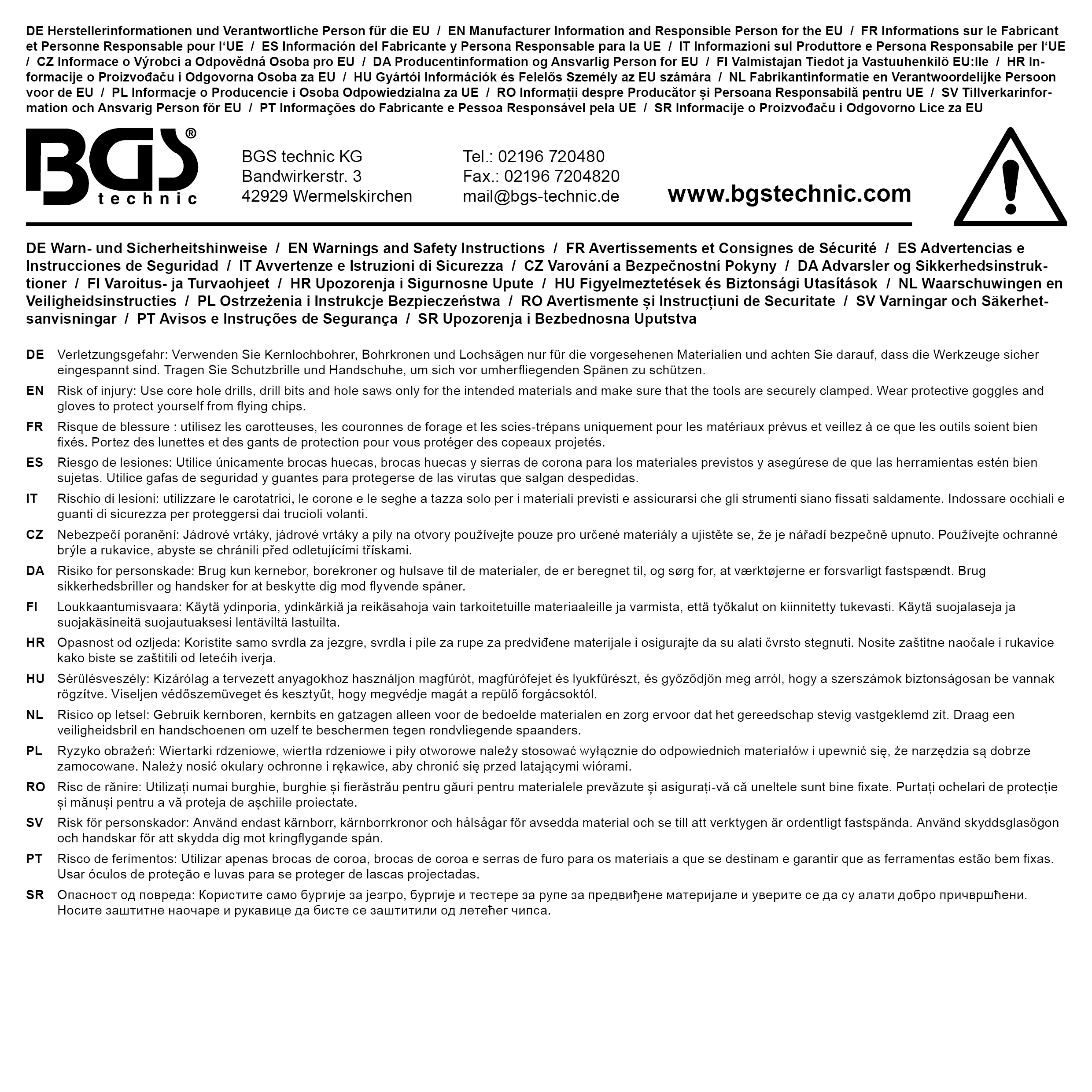 BGS Lochsägen-Satz | Ø 32 - 54 mm | Tiefe 24 mm | 6-tlg.