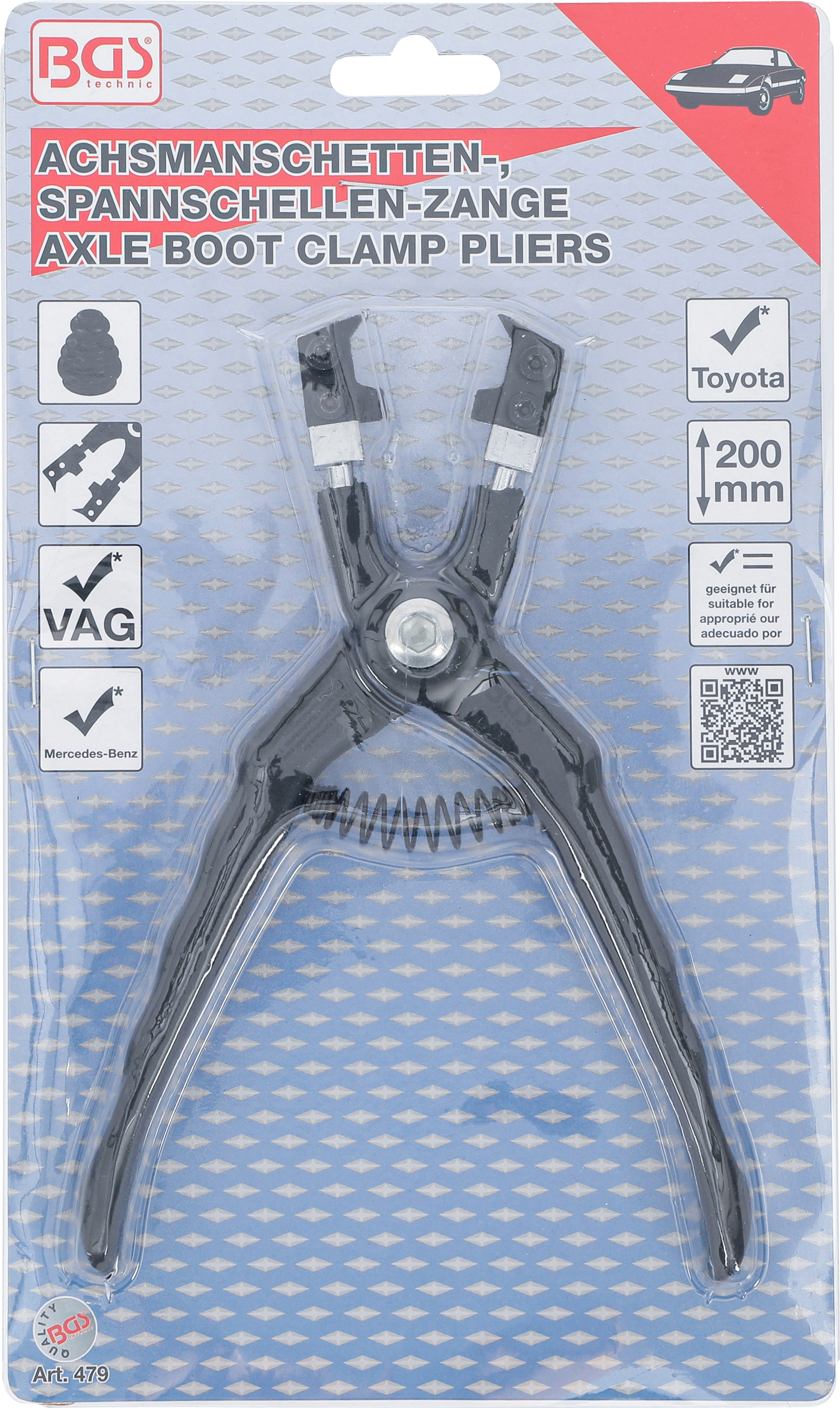 BGS Achsmanschetten-, Spannschellen-Zange | für VAG, Mercedes-Benz, Toyota