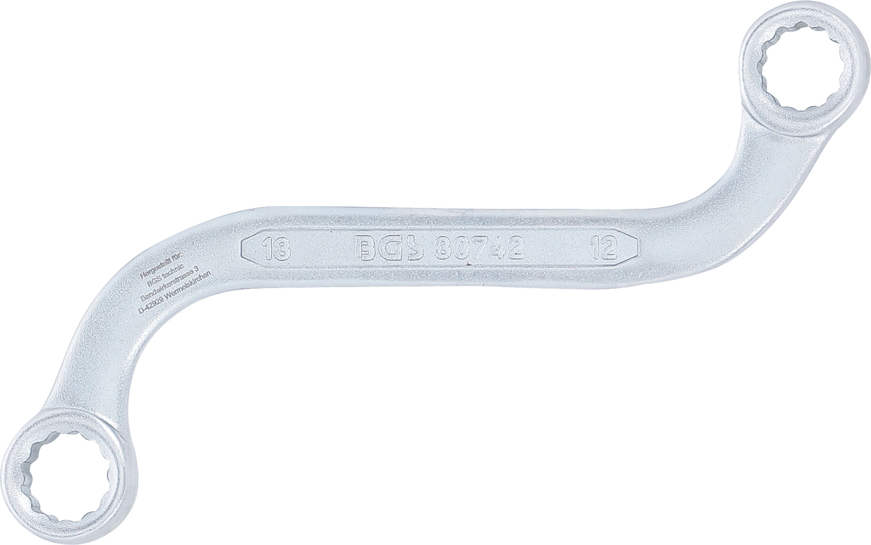 BGS S-Form Doppel-Ringschlüssel Zwölfkant | SW 12 x 13 mm