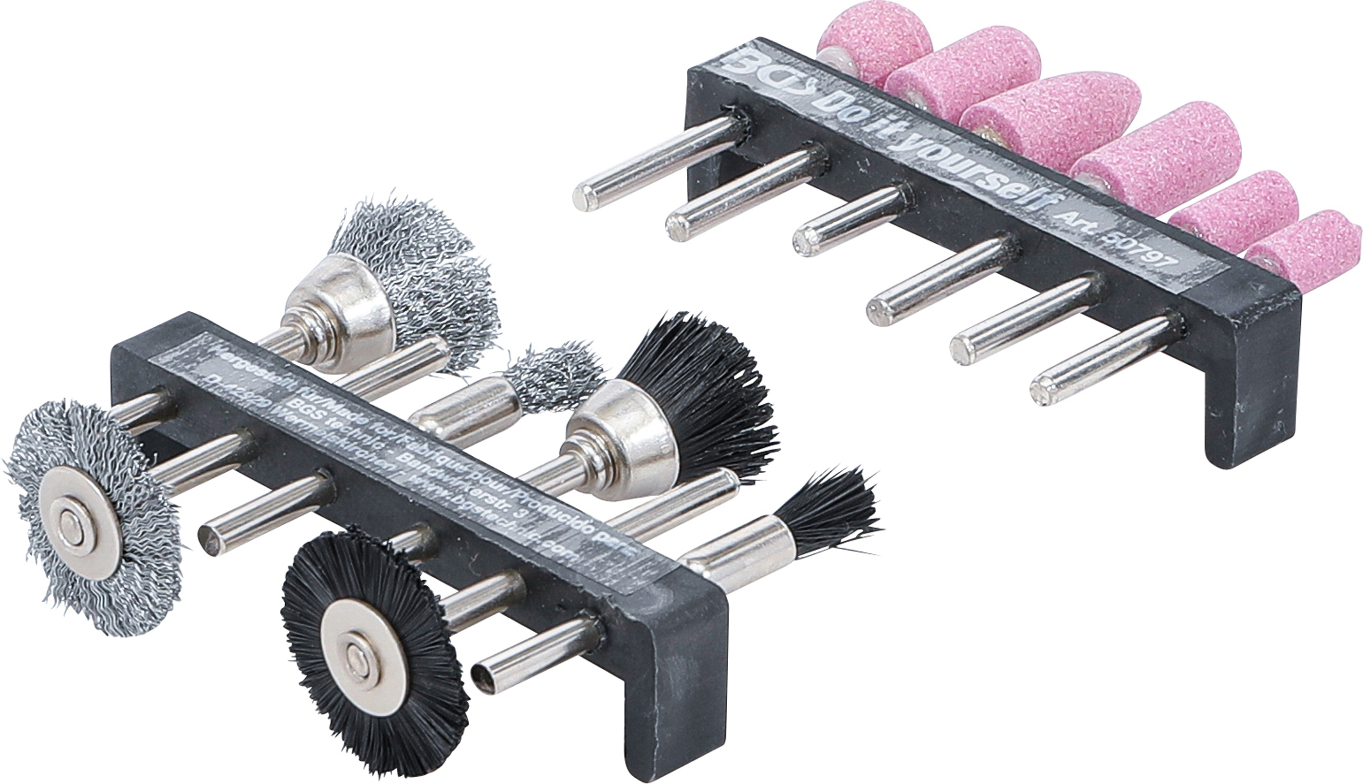 BGS Schleifer- und Stahldraht- / Kunststoff-Bürsten-Satz | 12-tlg.