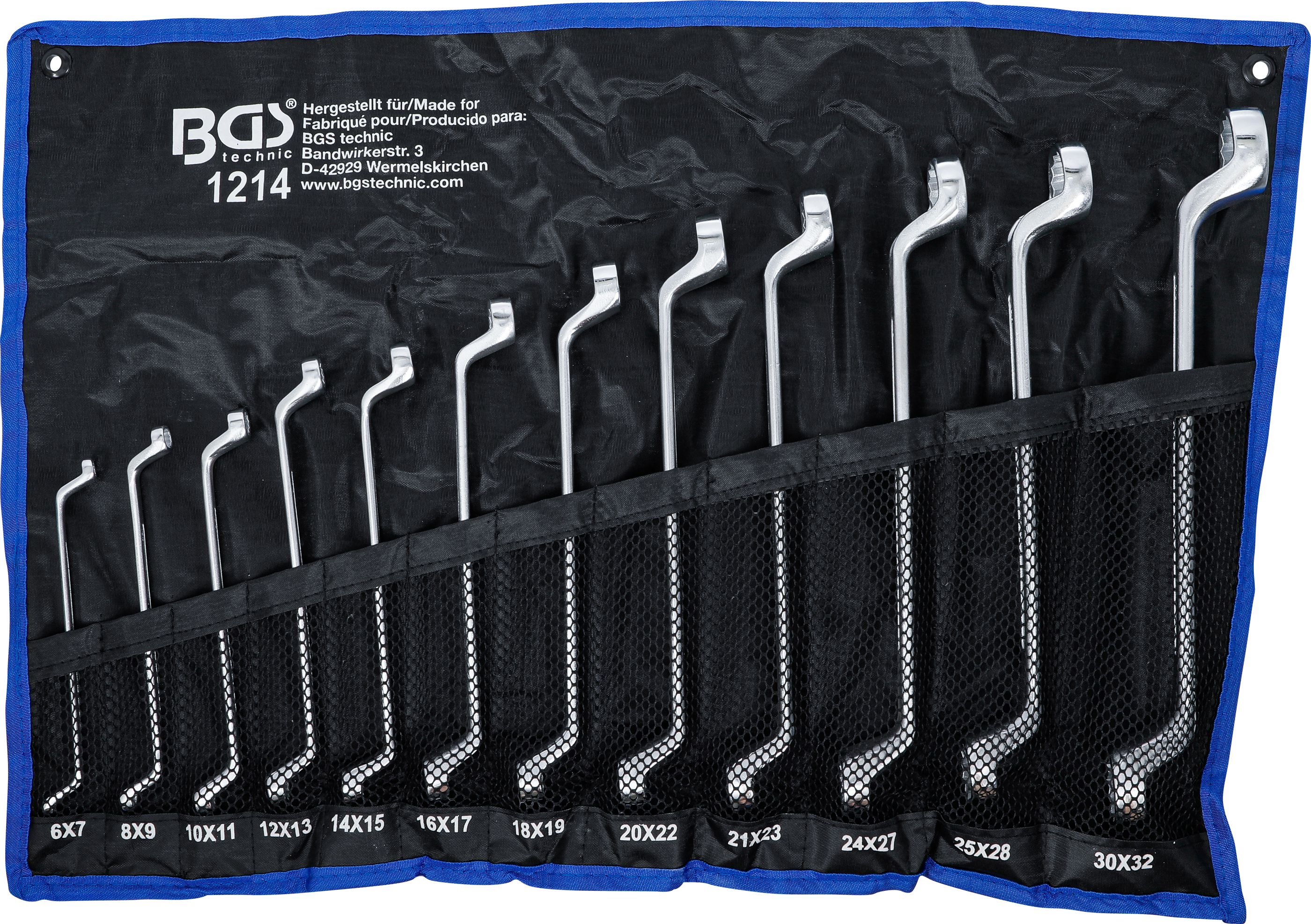 BGS Doppel-Ringschlüssel-Satz | gekröpft | SW 6 x 7 - 30 x 32 mm | 12-tlg.