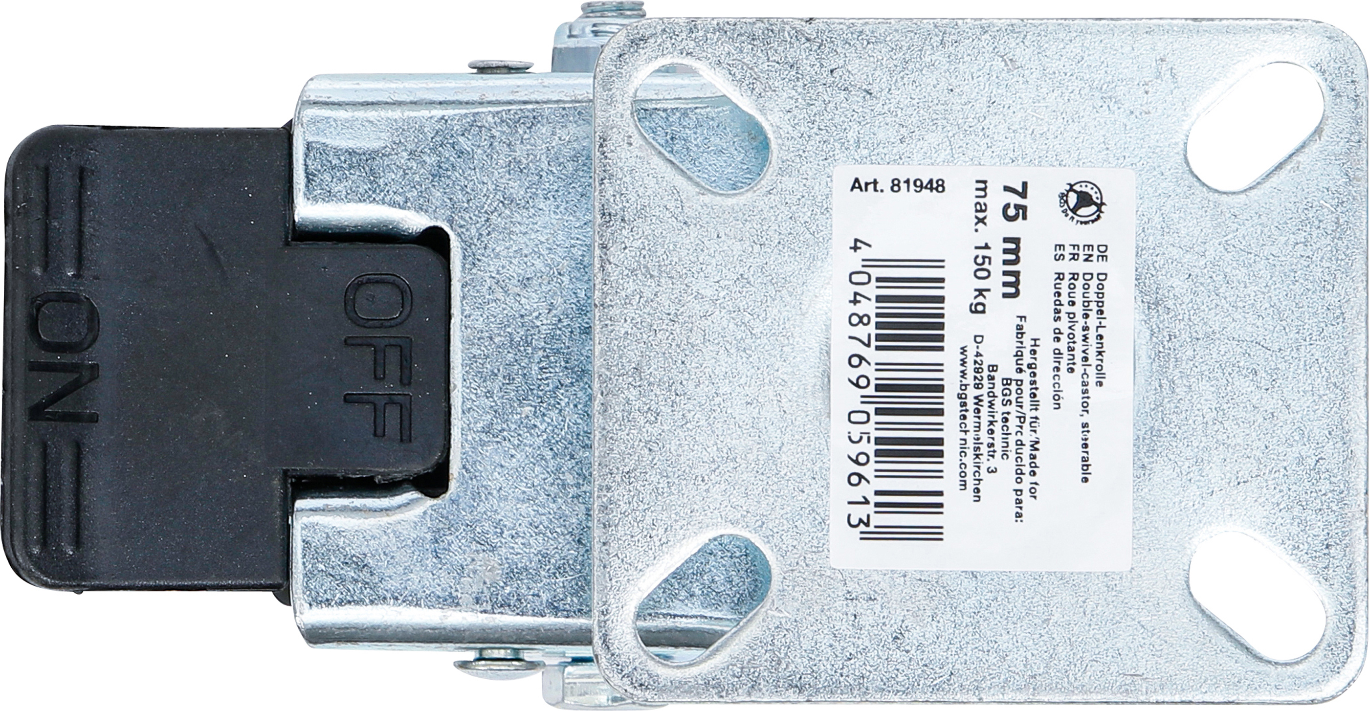 BGS Doppel-Lenkrolle | mit Bremse | Ø 75 mm