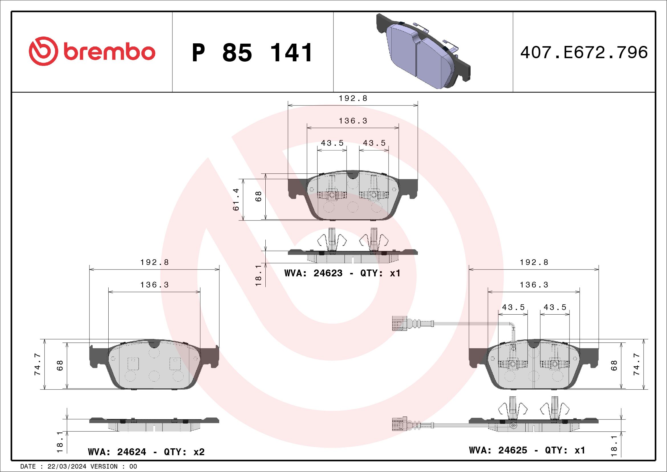 Bremsbelagsatz, Scheibenbremse