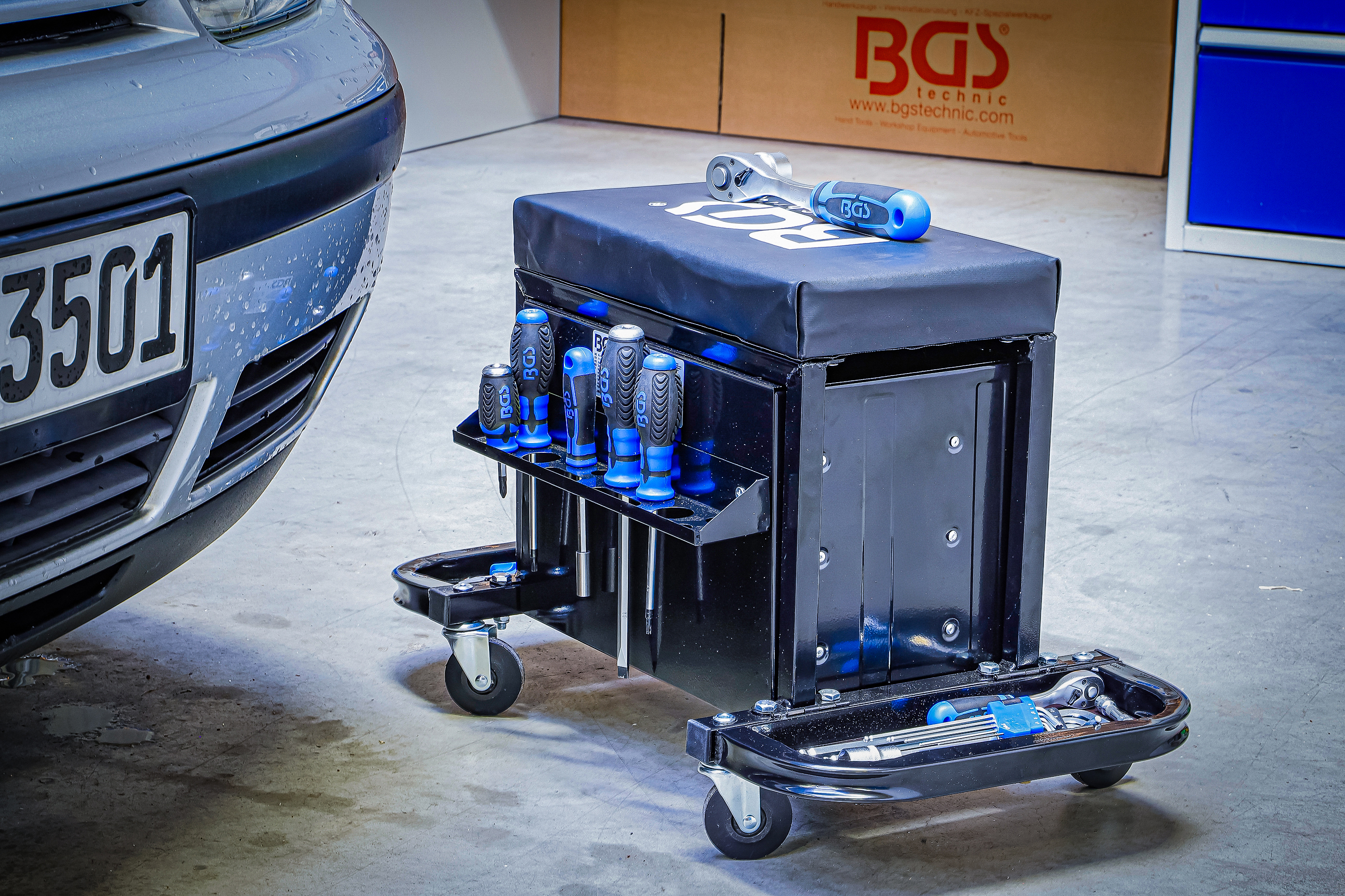 BGS Werkstatt-Rollsitz | mit 3 Schubladen