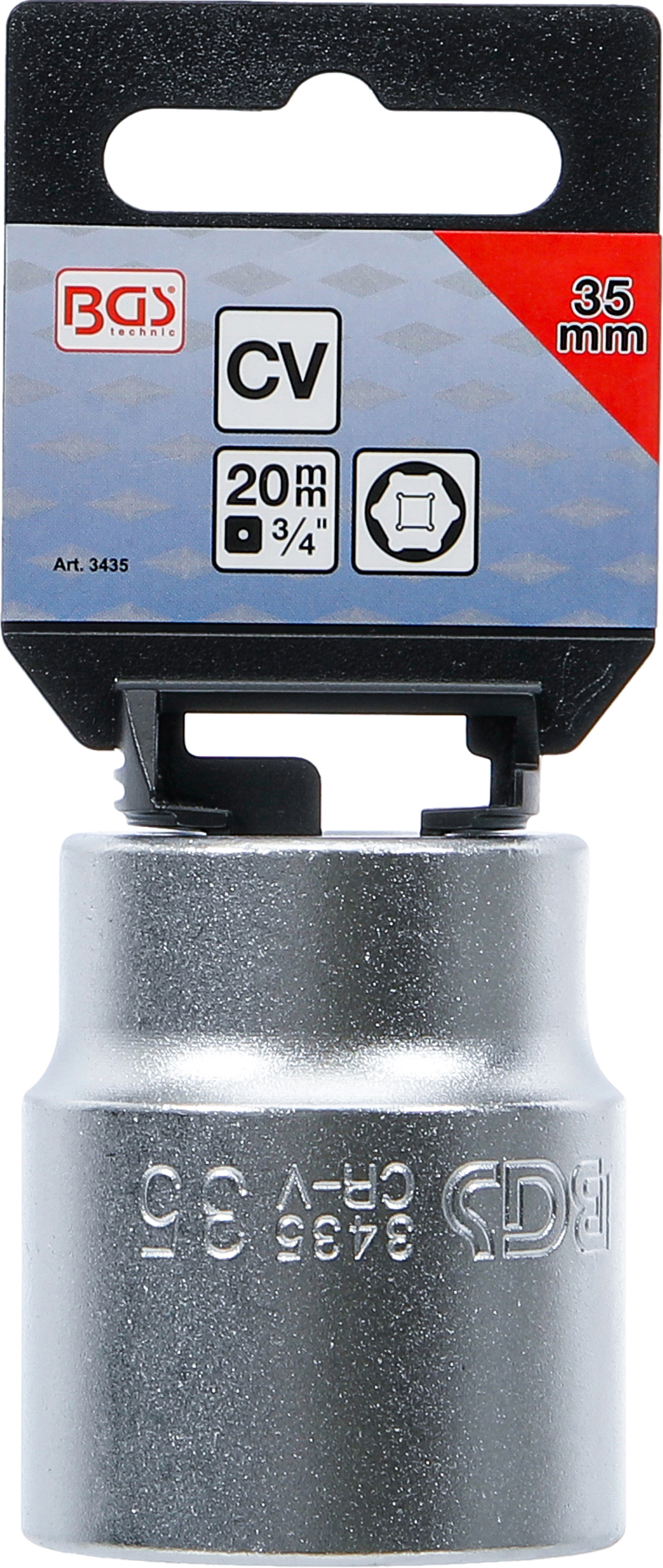 BGS Steckschlüssel-Einsatz Sechskant | Antrieb Innenvierkant 20 mm (3/4") | SW 35 mm