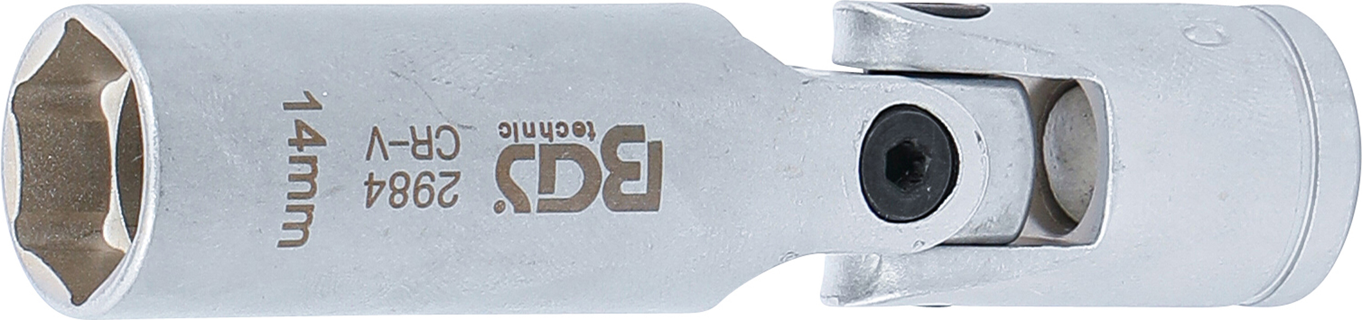 BGS Glühkerzen-Gelenk-Einsatz Sechskant | Antrieb Innenvierkant 10 mm (3/8") | SW 14 mm