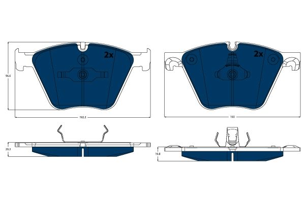 Bremsbelagsatz, Scheibenbremse