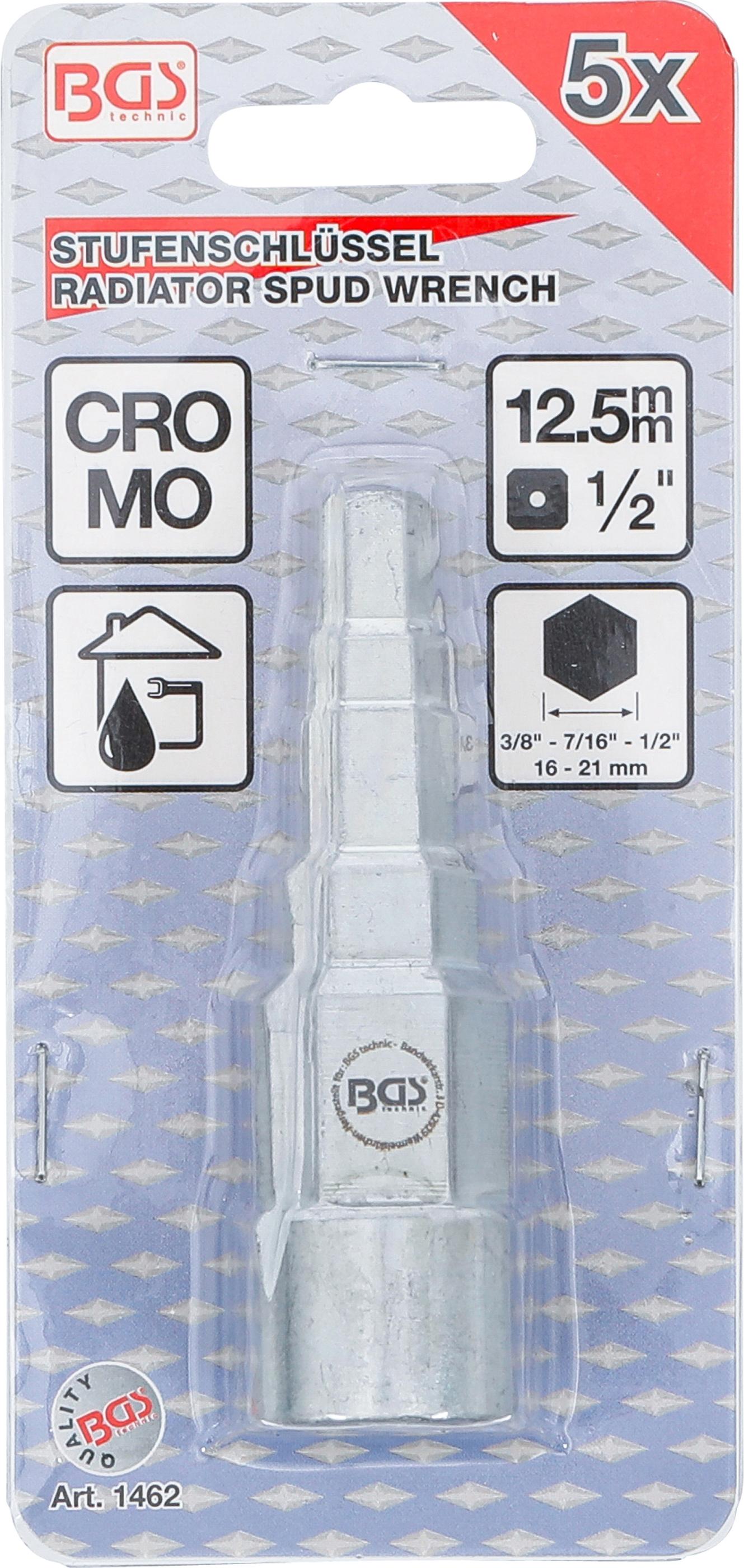 BGS Stufenschlüssel | Antrieb Innenvierkant 12,5 mm (1/2") | 5-stufig