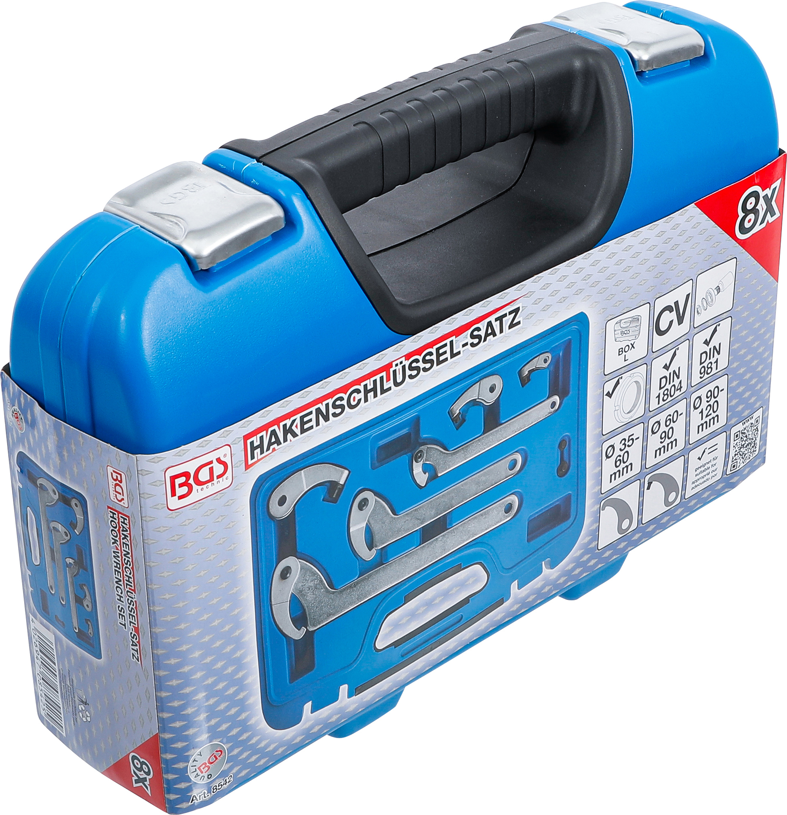 BGS Hakenschlüssel-Satz | 35 - 120 mm | 8-tlg.