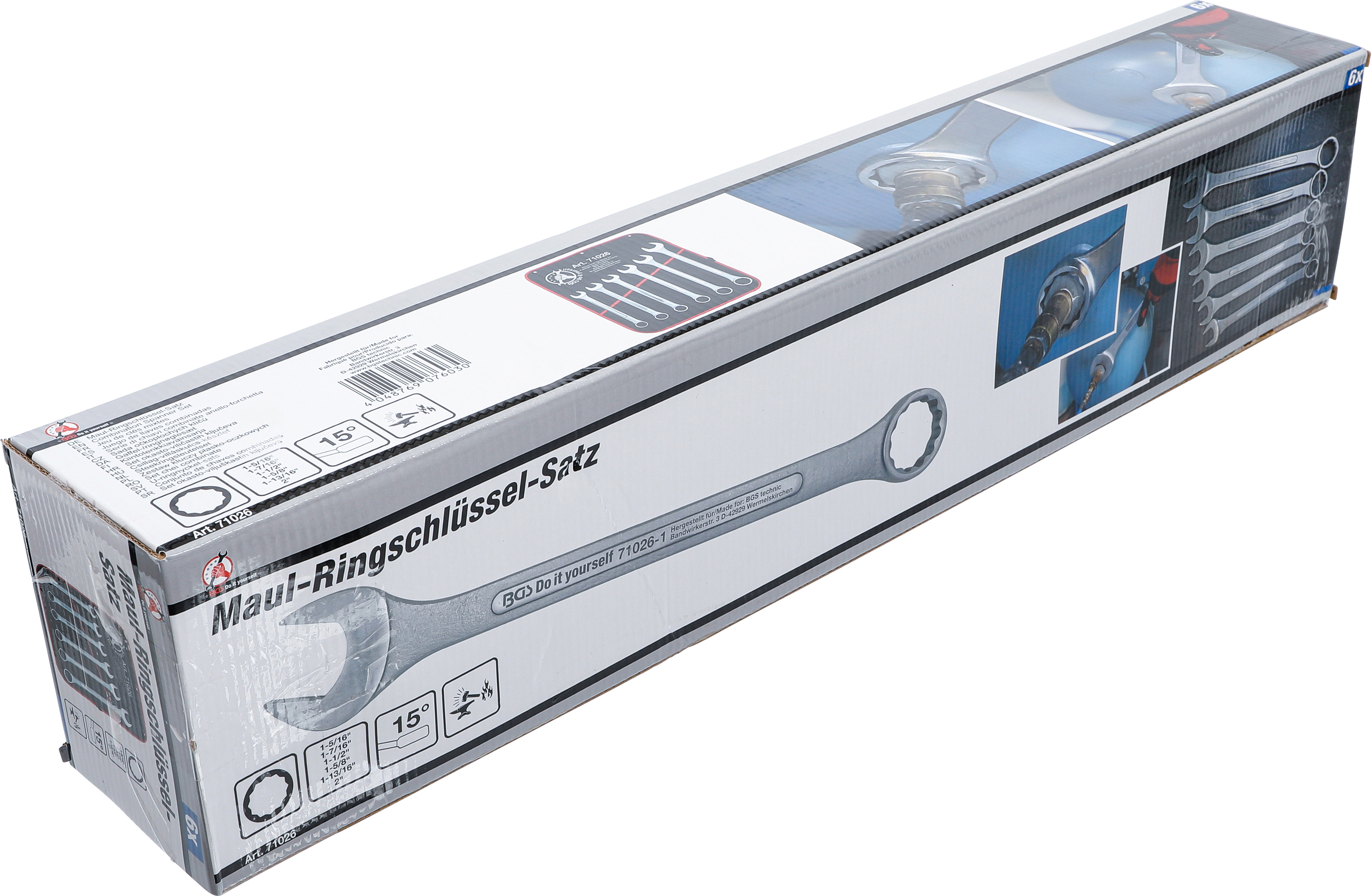 BGS Maul-Ringschlüssel-Satz | XXL | Zollgrößen | SW 1.5/16" - 2" | 6-tlg.