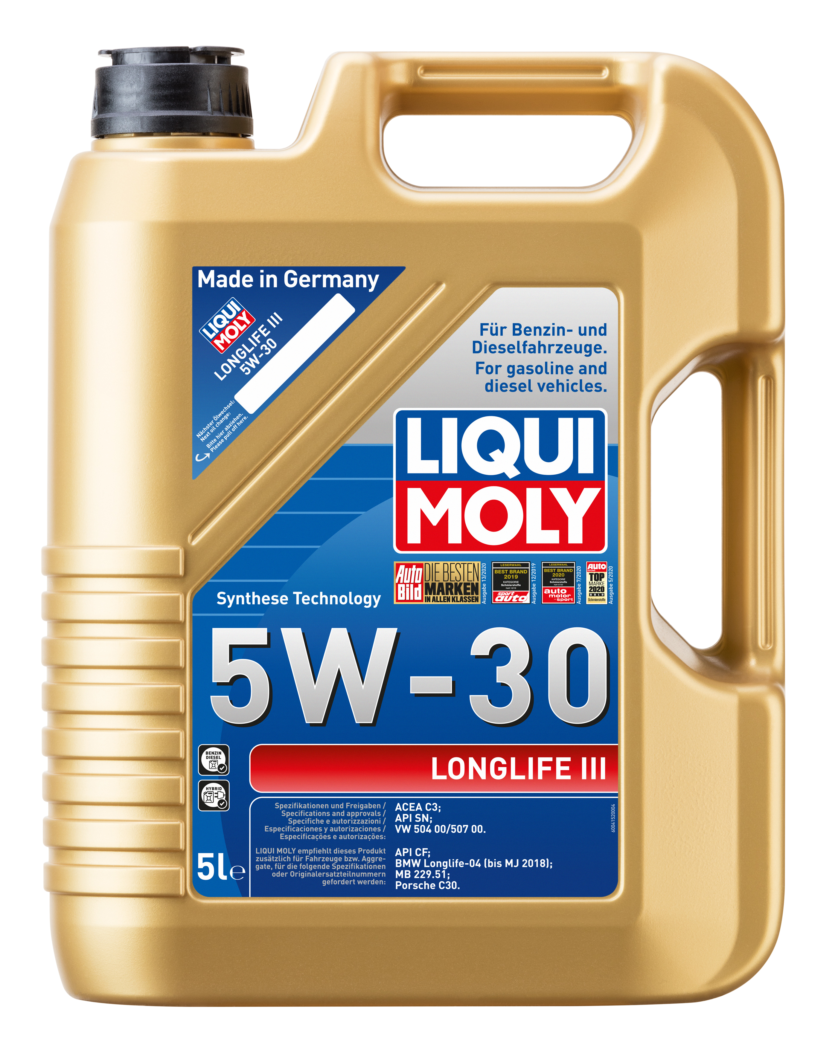 5W-30 Liqui Moly 20822 Longlife III Motoröl 5 Liter