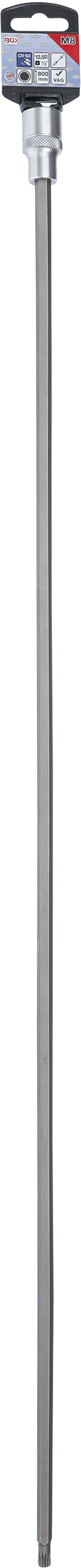 BGS Bit-Einsatz | Länge 800 mm | Antrieb Innenvierkant 12,5 mm (1/2") | Innenvielzahn (für XZN) M8 | für VAG