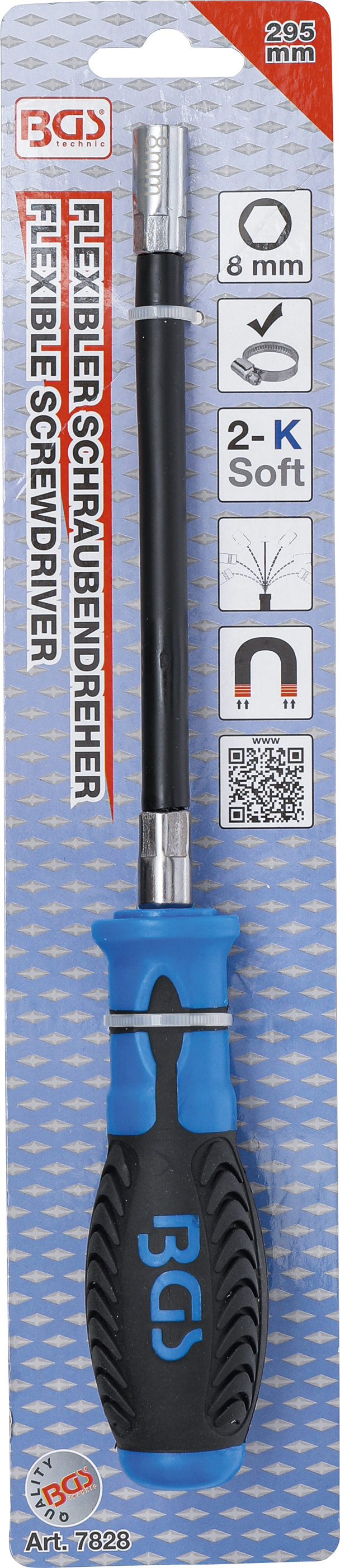 BGS Flexibler Sechskant-Schraubendreher | SW 8 mm