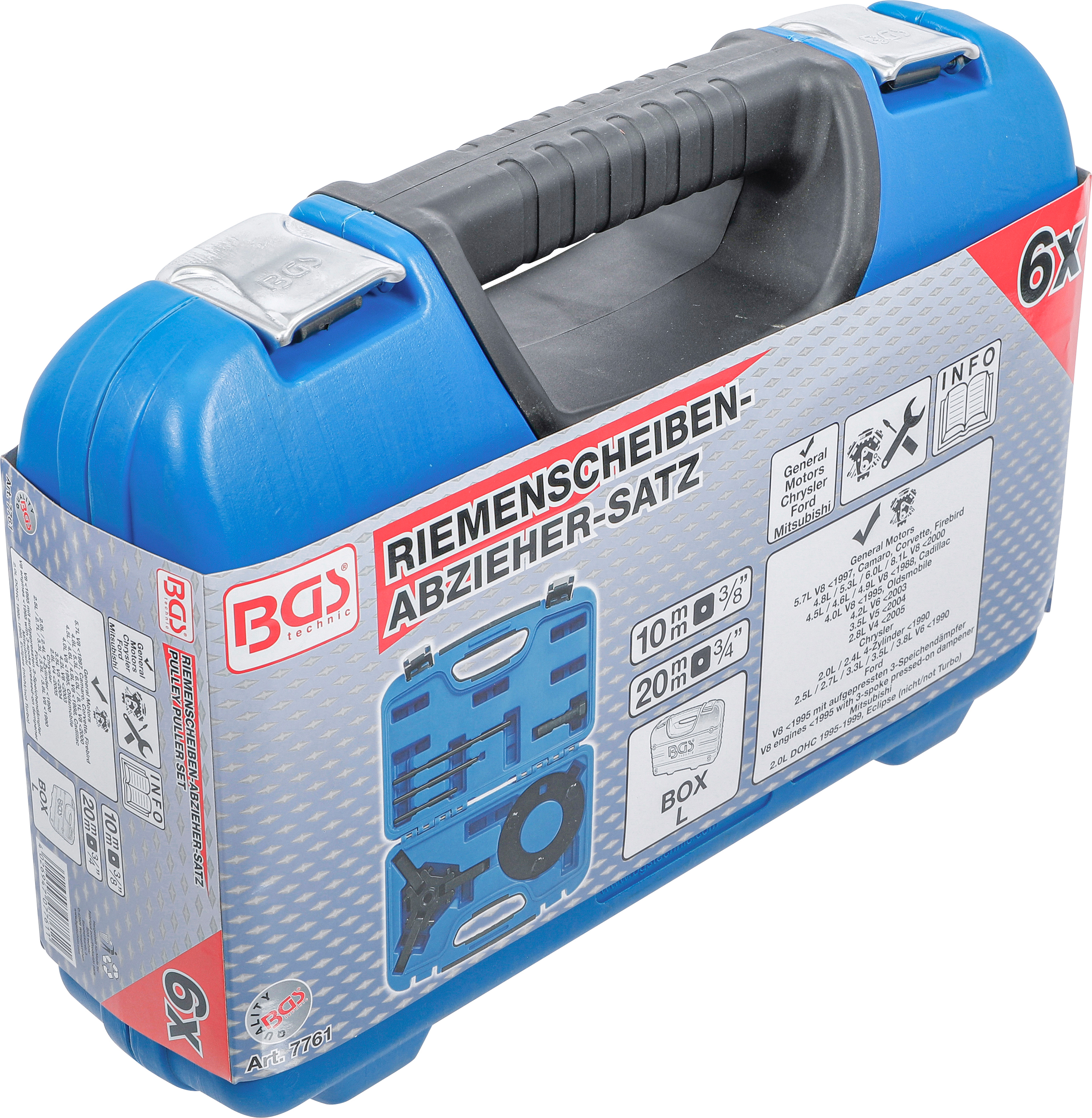 BGS Riemenscheiben-Abzieher & Montage-Satz | für GM, Chrysler, Ford, Mitsubishi | 6-tlg.