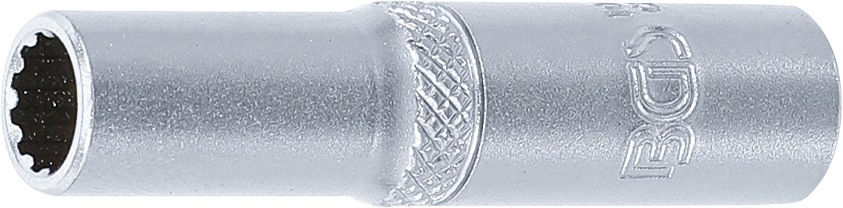 BGS Steckschlüssel-Einsatz Gear Lock, tief | Antrieb Innenvierkant 6,3 mm (1/4") | SW 7 mm