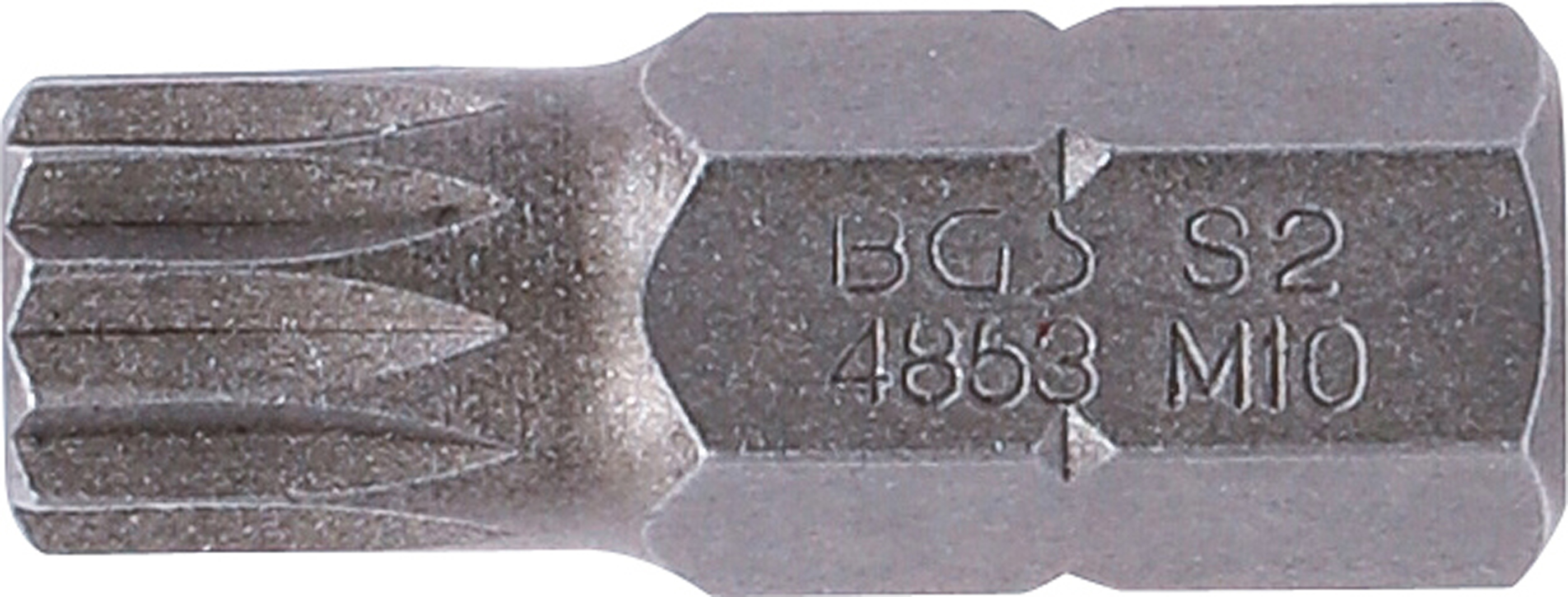 BGS Bit | Länge 30 mm | Antrieb Außensechskant 10 mm (3/8") | Innenvielzahn (für XZN) M10