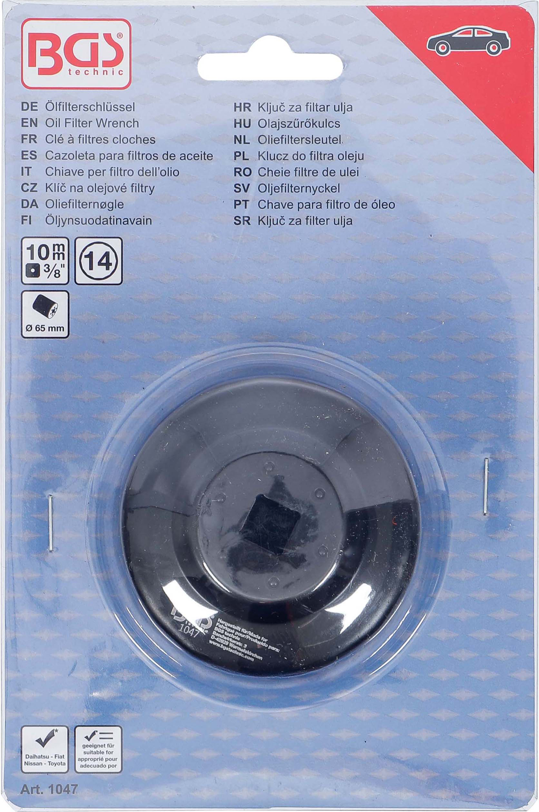 BGS Ölfilterschlüssel | 14-kant | Ø 65 mm | für Daihatsu, Fiat, Nissan, Toyota