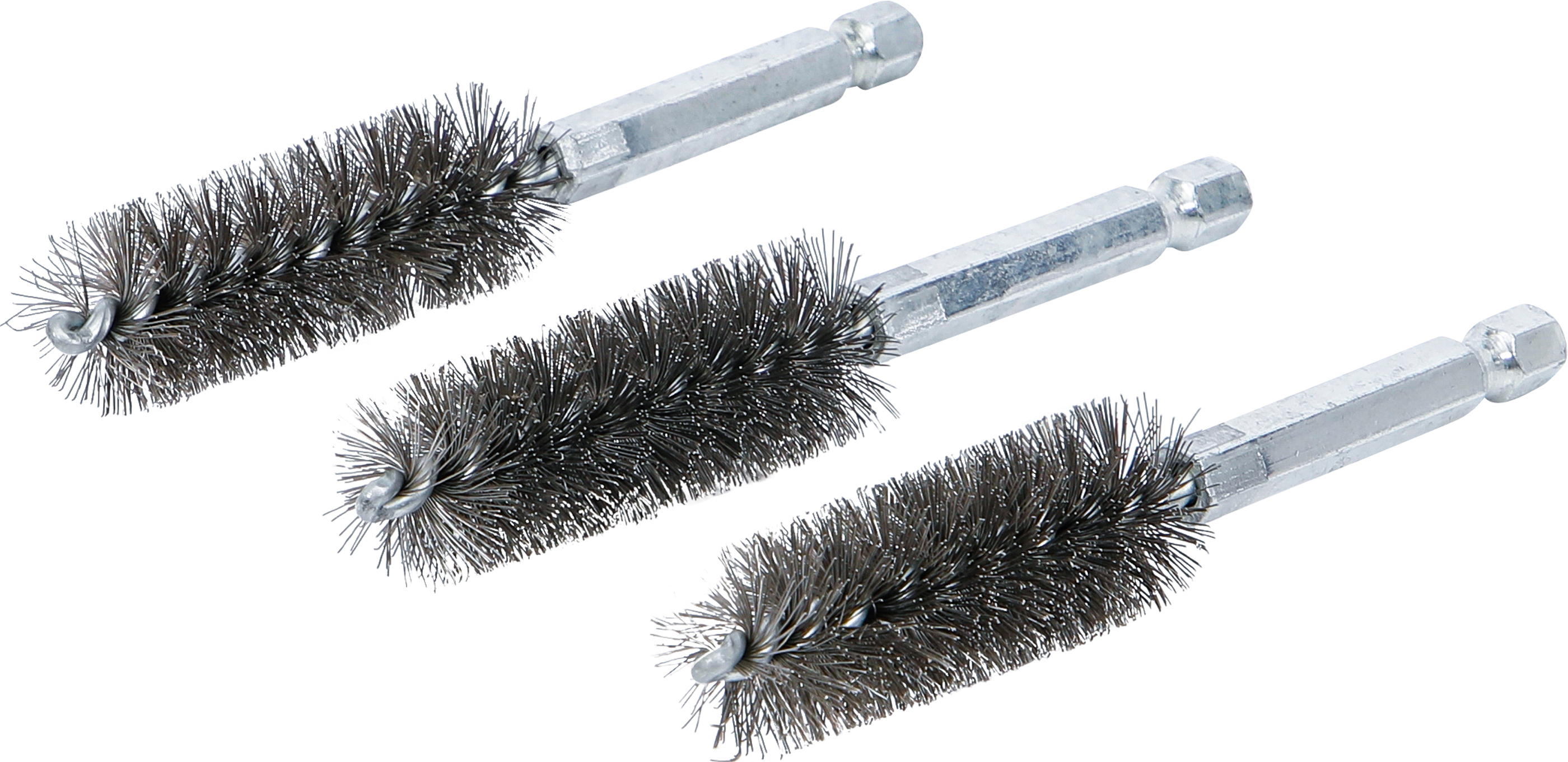 BGS Stahlbürste | 17 mm | Antrieb Außensechskant 6,3 mm (1/4") | 3-tlg.