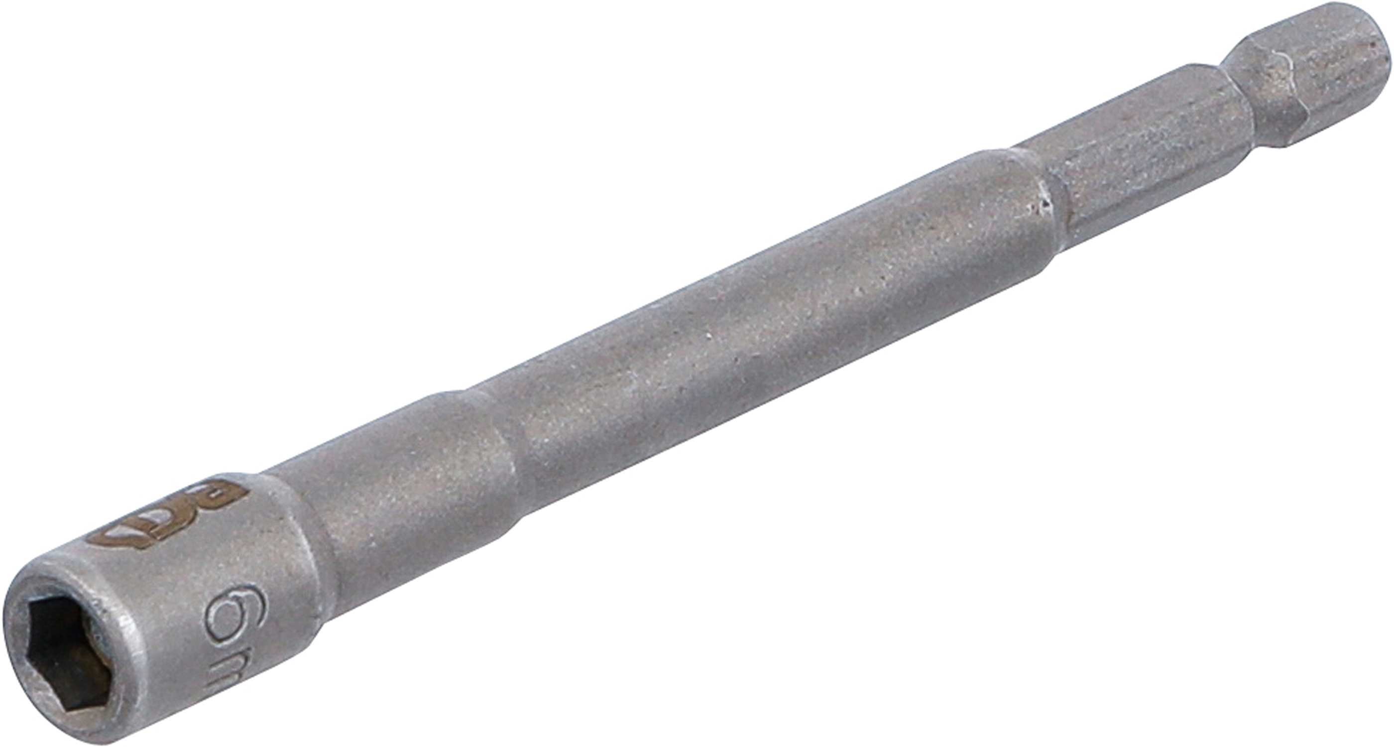 BGS Steckschlüssel-Einsatz Sechskant, extra lang | für Bohrmaschinen | Antrieb Außensechskant 6,3 mm (1/4") | SW 6 mm