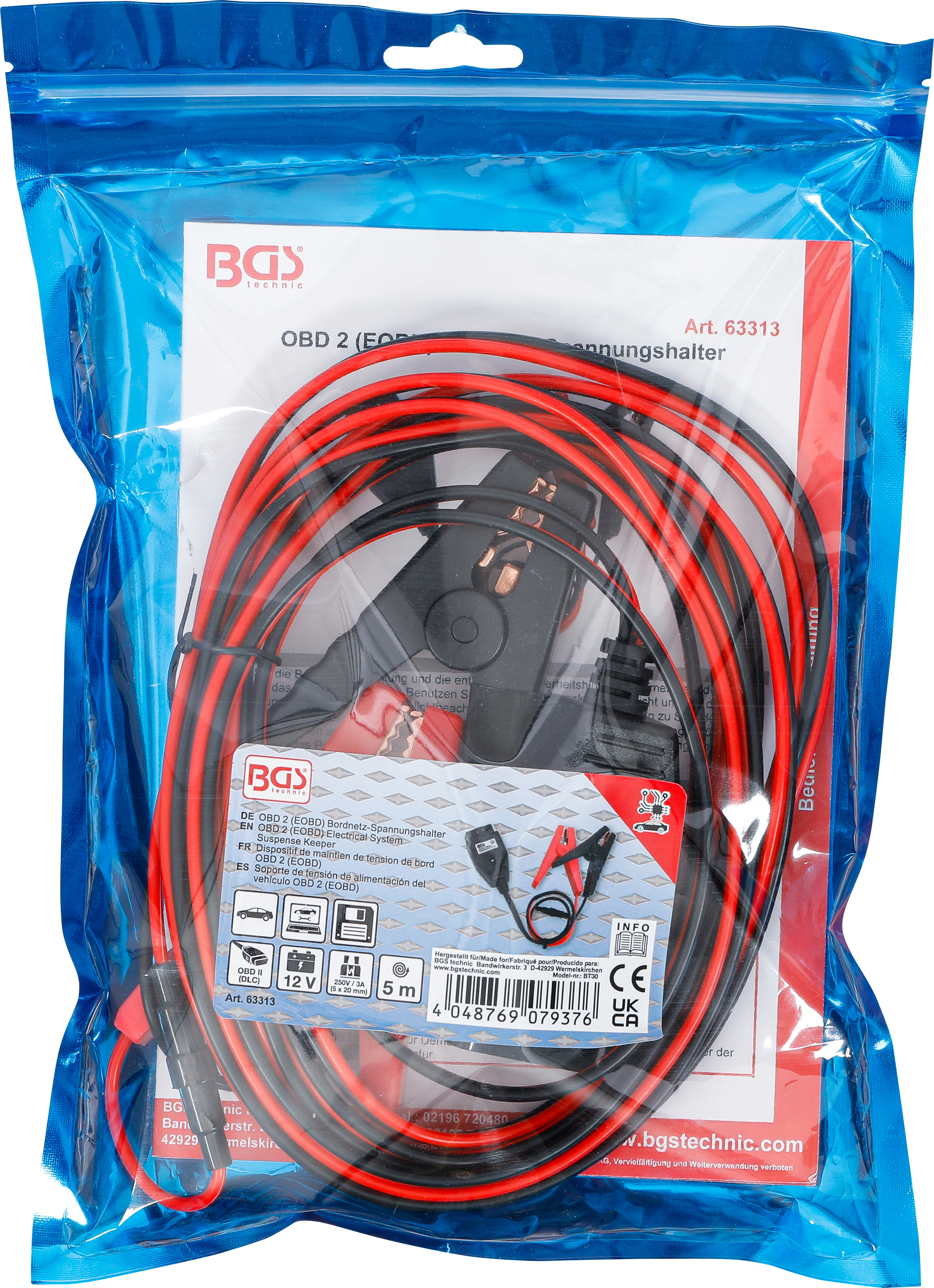 BGS OBD 2 (EOBD) Bordnetz-Spannungshalter | 5 m