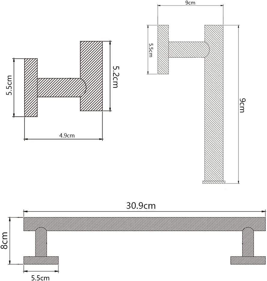 Handtuchhalter Badzubehör 3 Sets Edelstahl Handtuchhalter Toilettenpapierhalter Kleiderhaken Wand Montiertes
