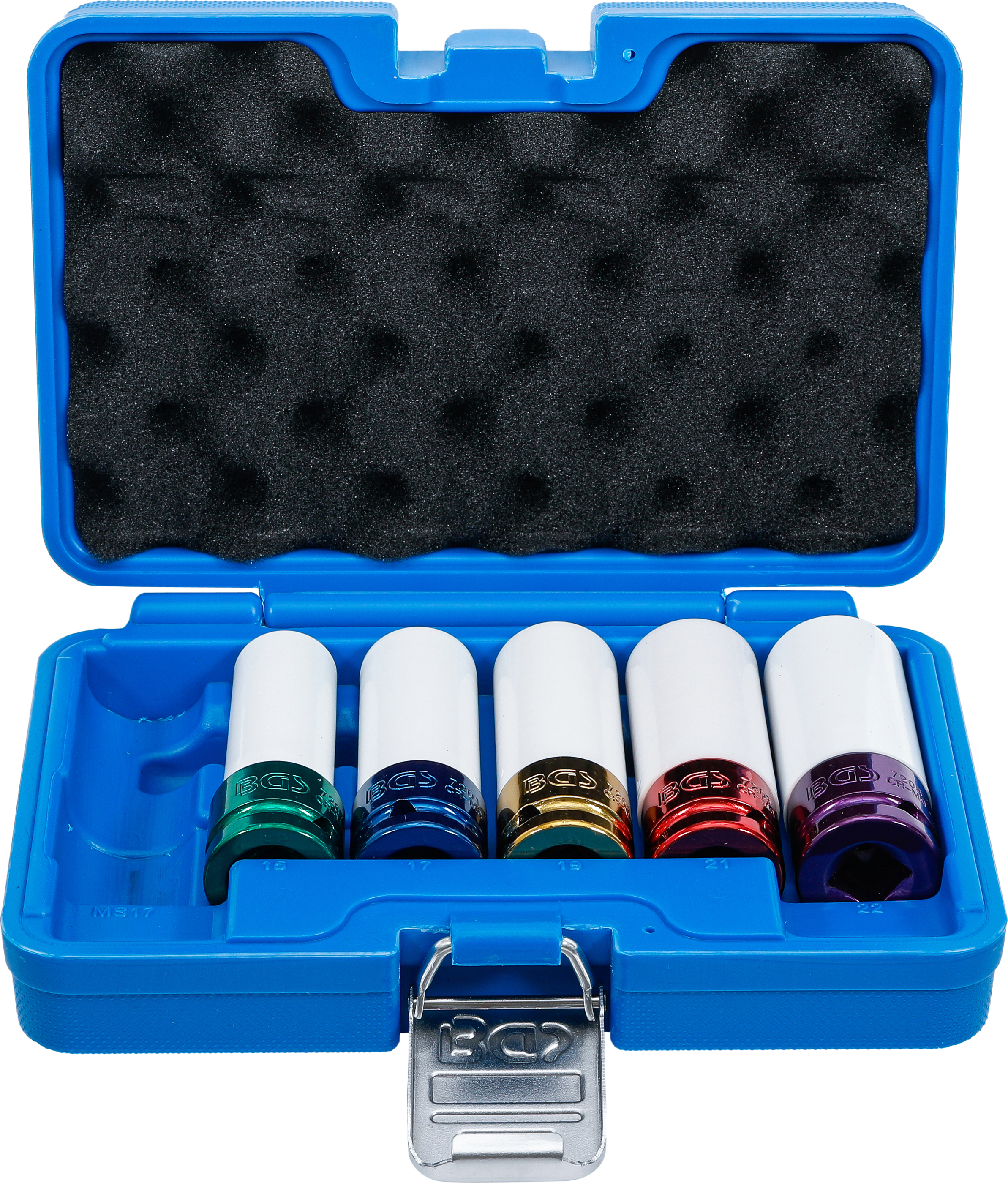 BGS Kraft-Schoneinsatz-Satz | Antrieb Innenvierkant 12,5 mm (1/2") | SW 15 / 17 / 19 / 21 / 22 mm / MS17 | 6-tlg.