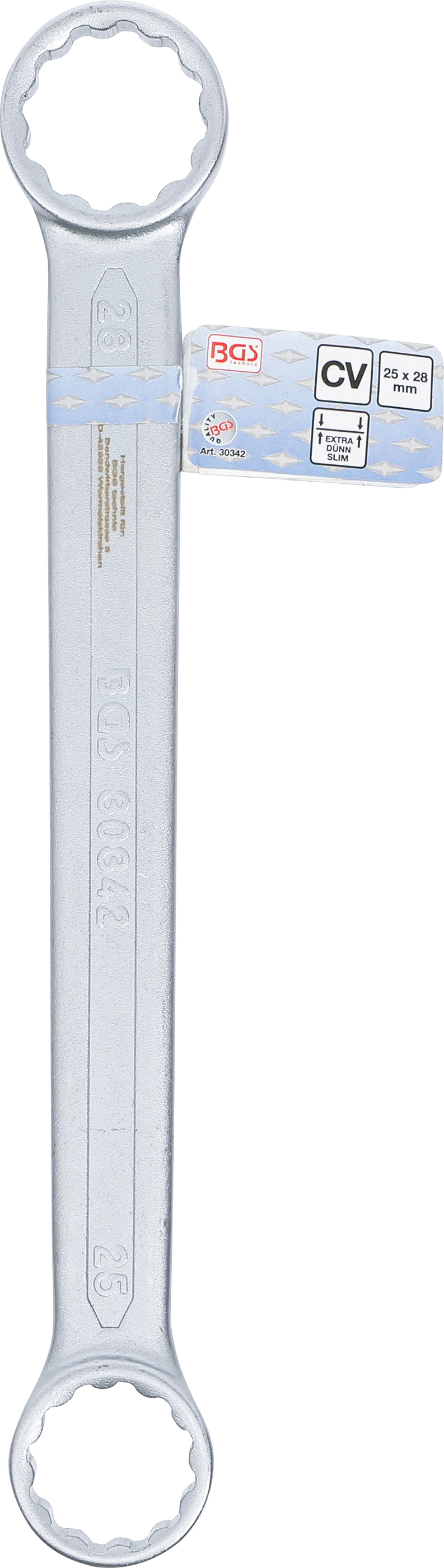 BGS Doppel-Ringschlüssel | extra flach | SW 25 x 28 mm