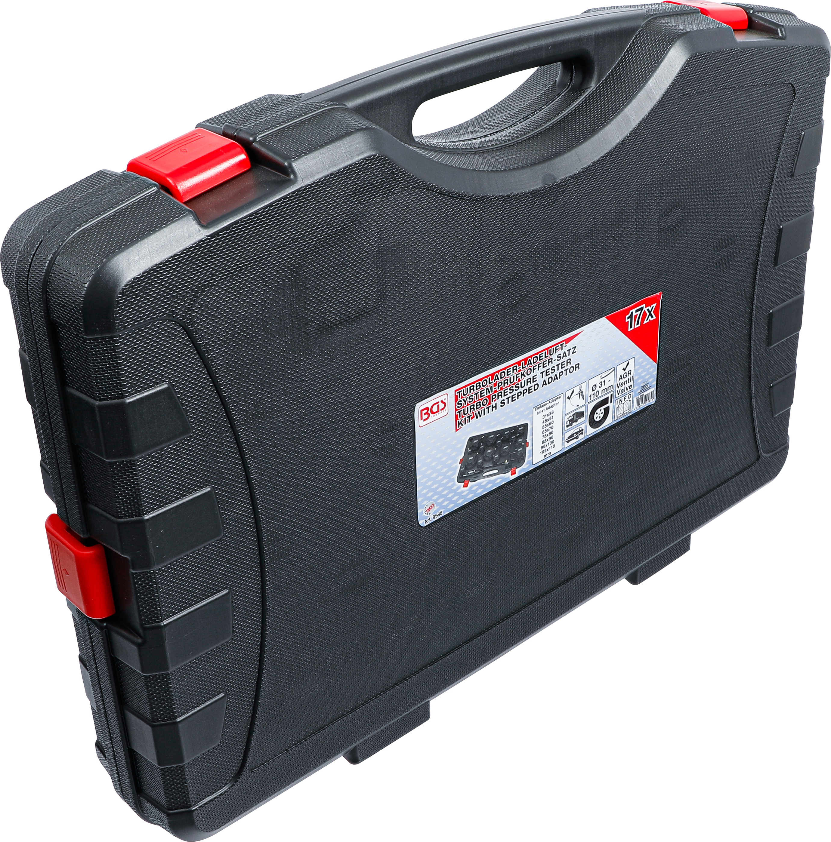 BGS Turbolader-Ladeluft-System-Prüfkoffer-Satz | 17-tlg.