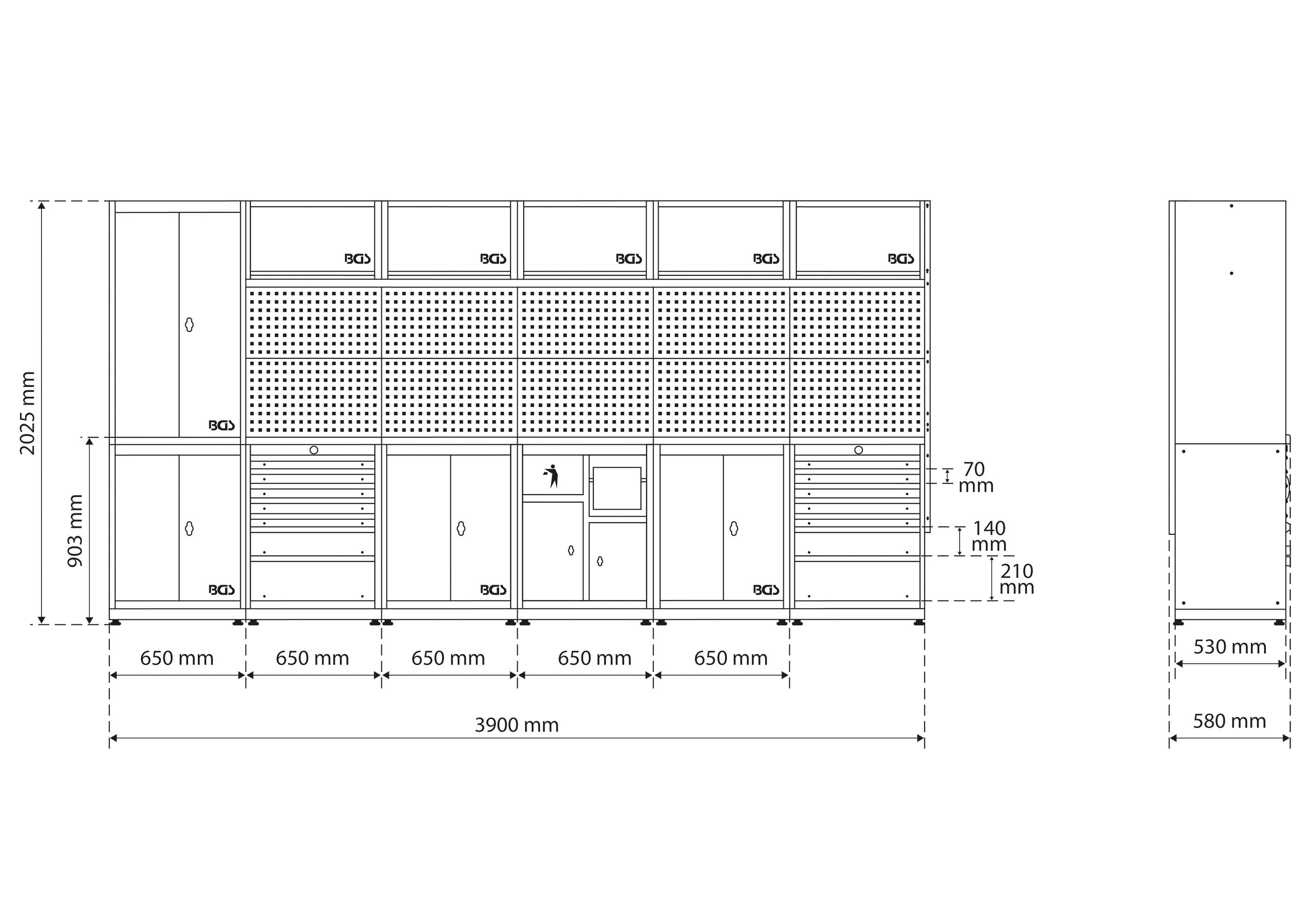 BGS Schrankwand-System | Kompakt | Holz | 6 Module