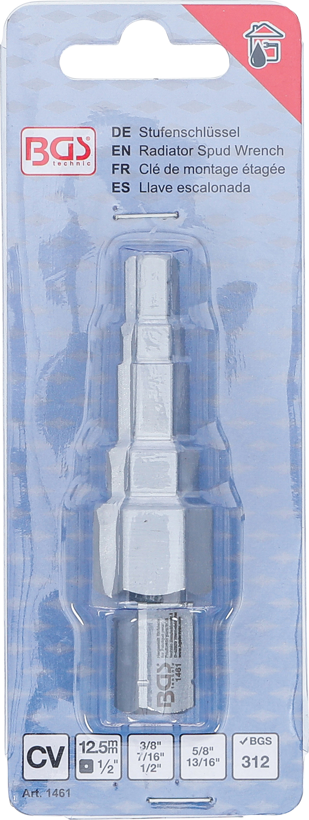 BGS Stufenschlüssel | Antrieb Außenvierkant 12,5 mm (1/2") | 5-stufig