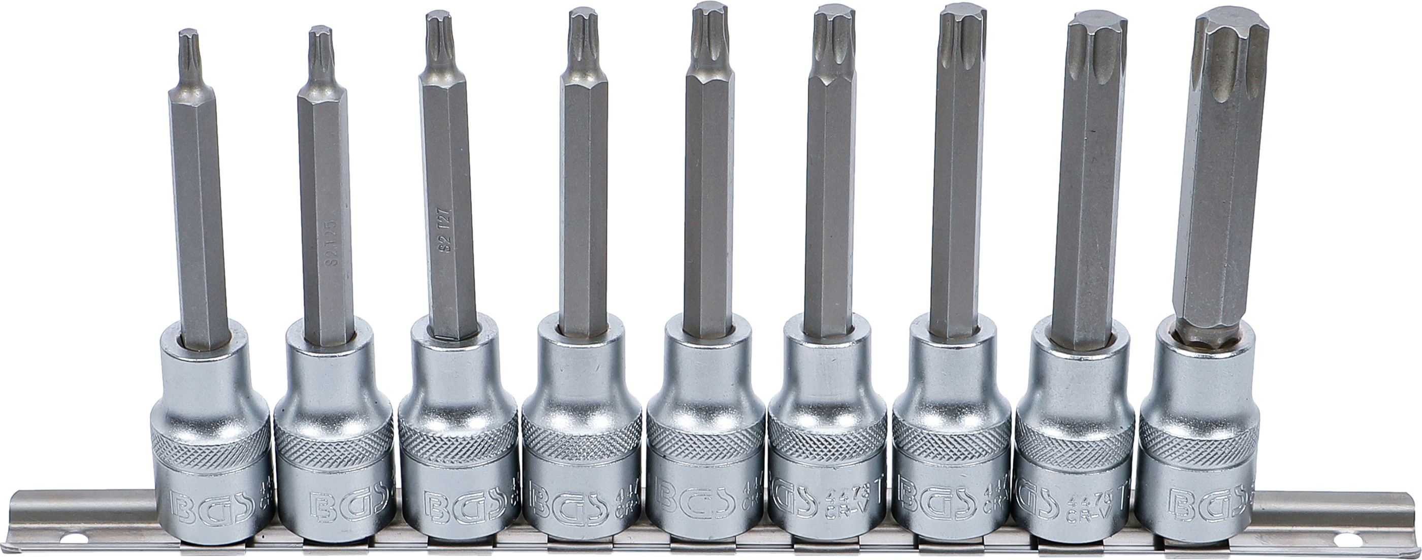 BGS Bit-Einsatz-Satz | Antrieb Innenvierkant 12,5 mm (1/2") | T-Profil (für Torx) | 9-tlg.