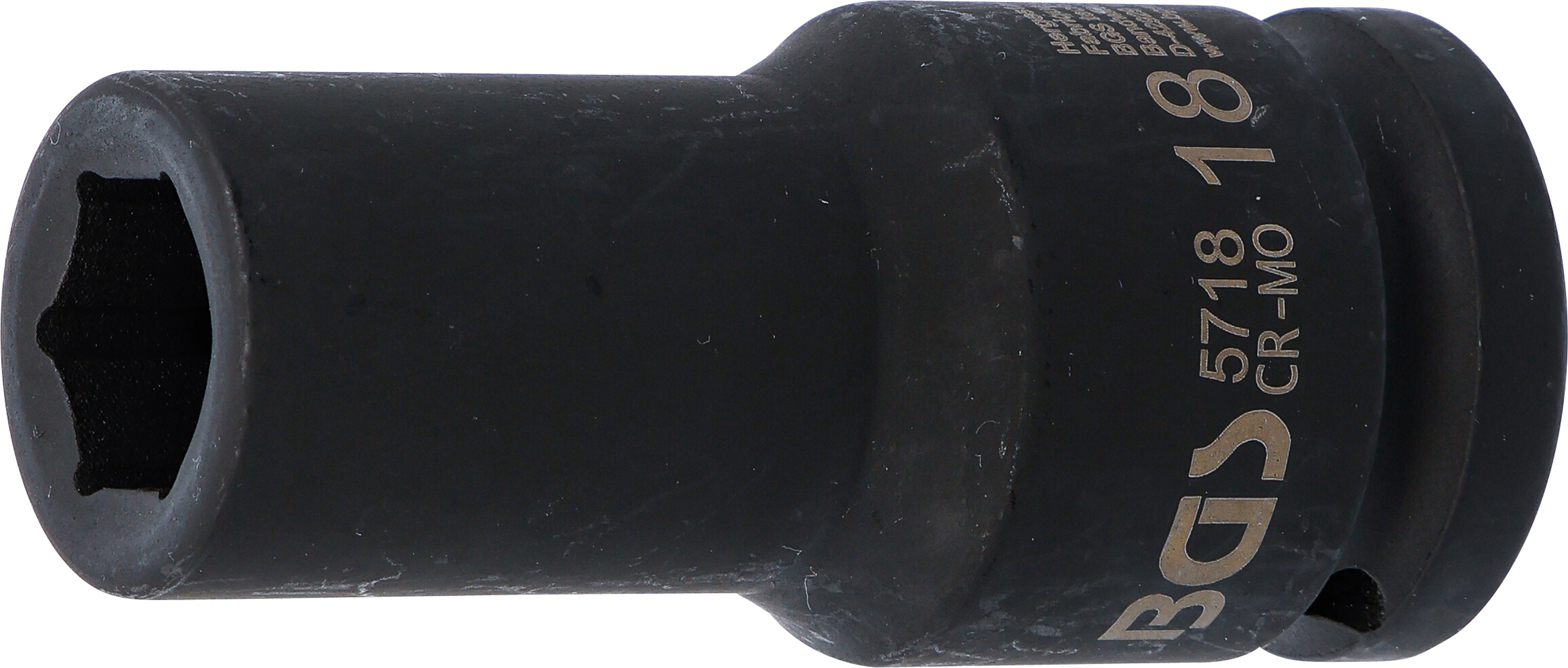BGS Kraft-Steckschlüssel-Einsatz Sechskant, tief | Antrieb Innenvierkant 20 mm (3/4") | SW 18 mm
