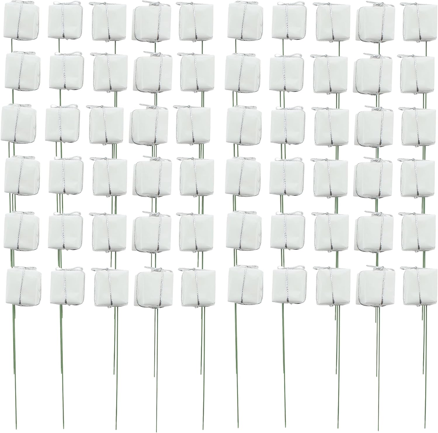 MIJOMA 60 Stück Set Mini-Geschenke Dekostecker Blumenstecker Bastelstecker Pick Drahtstecker, für DIY Basteln Blumengesteck Adventskranz Weihnachten (