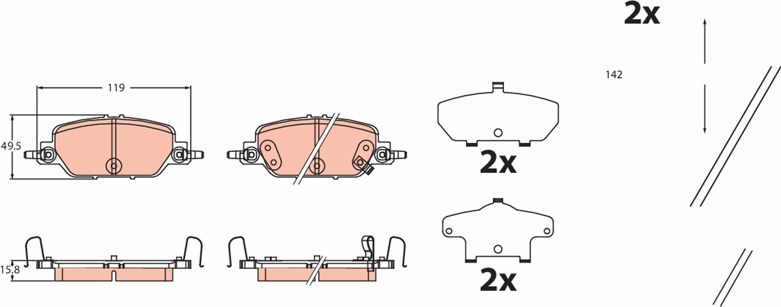 Bremsbelagsatz, Scheibenbremse