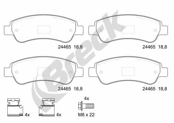 Bremsbelagsatz, Scheibenbremse