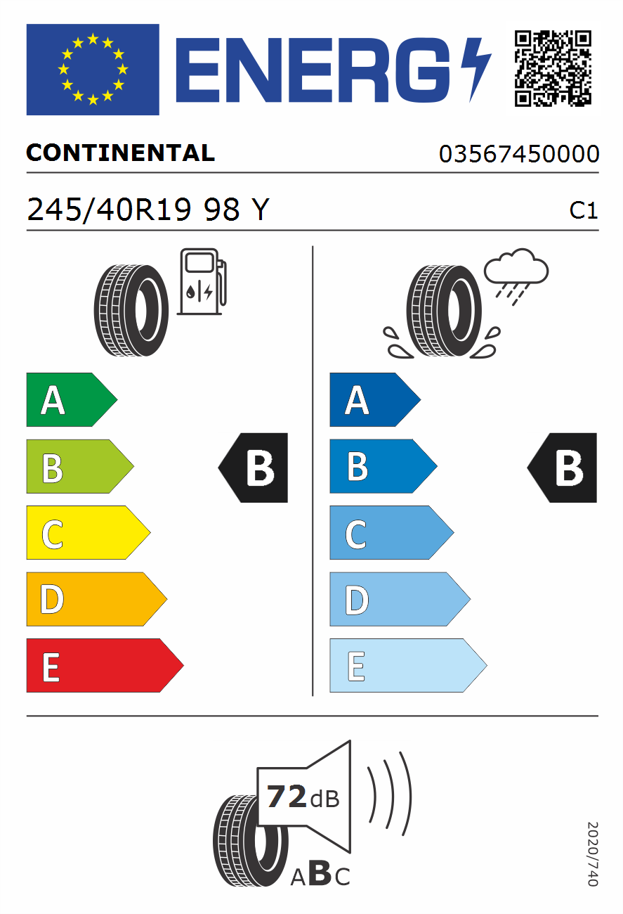 245/40R19 98Y Continental ContiSportContact 5 XL Sommerreifen