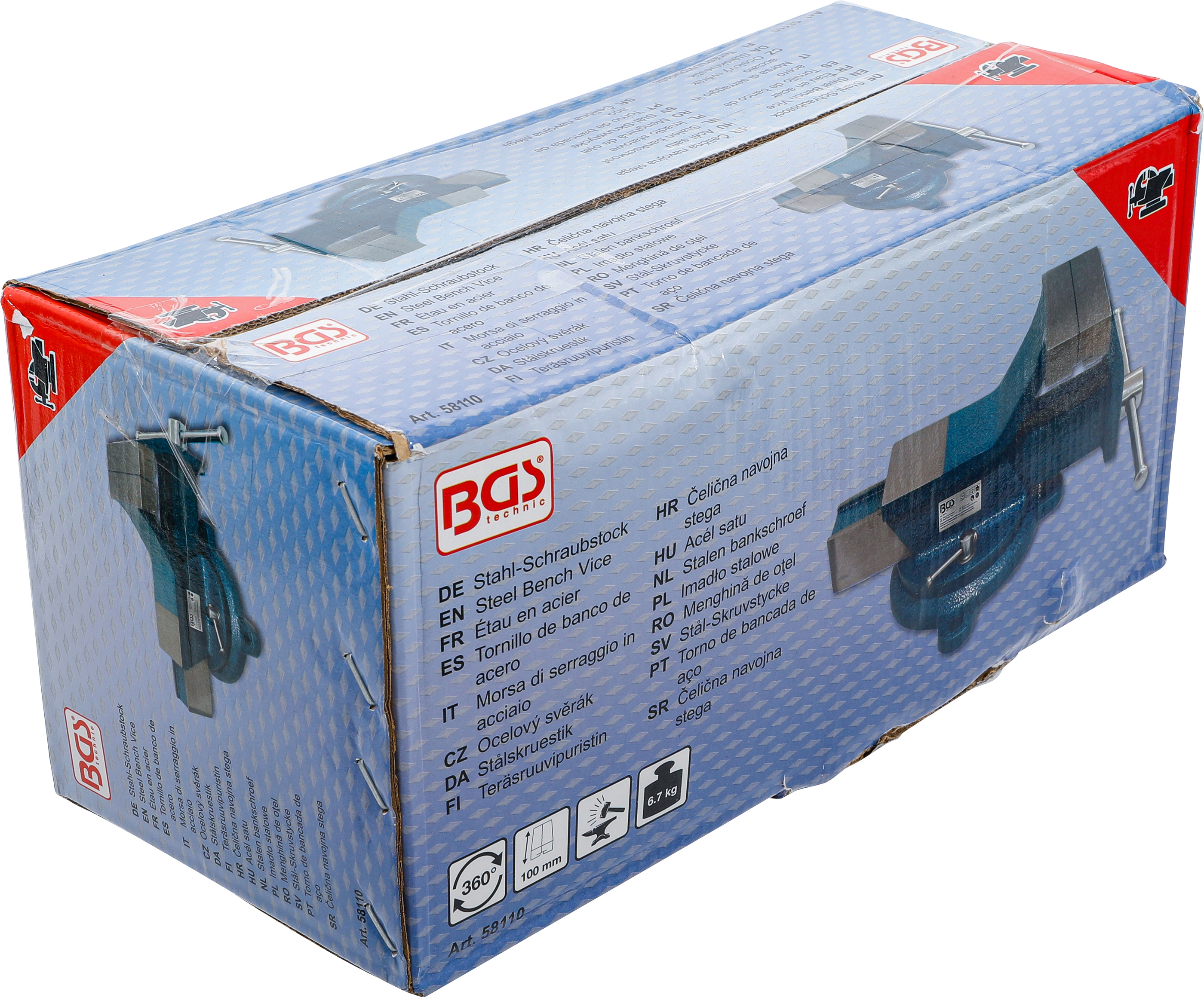 BGS Stahl-Schraubstock | geschmiedet | 100 mm Spannbacken