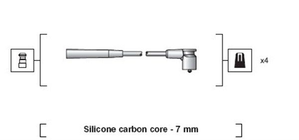 Zündleitungssatz “MAGNETI MARELLI 4 , 7 mm”