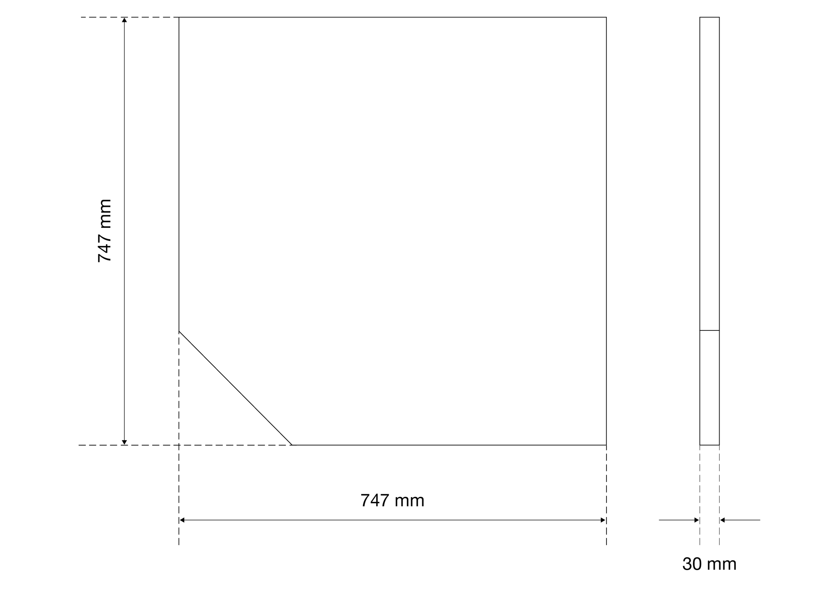 BGS Massivholz-Arbeitsplatte | Eckbereich