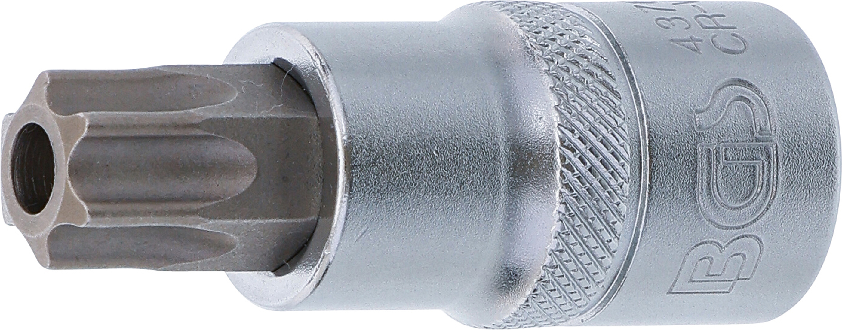BGS Bit-Einsatz | Antrieb Innenvierkant 12,5 mm (1/2") | T-Profil (für Torx) mit Bohrung T60