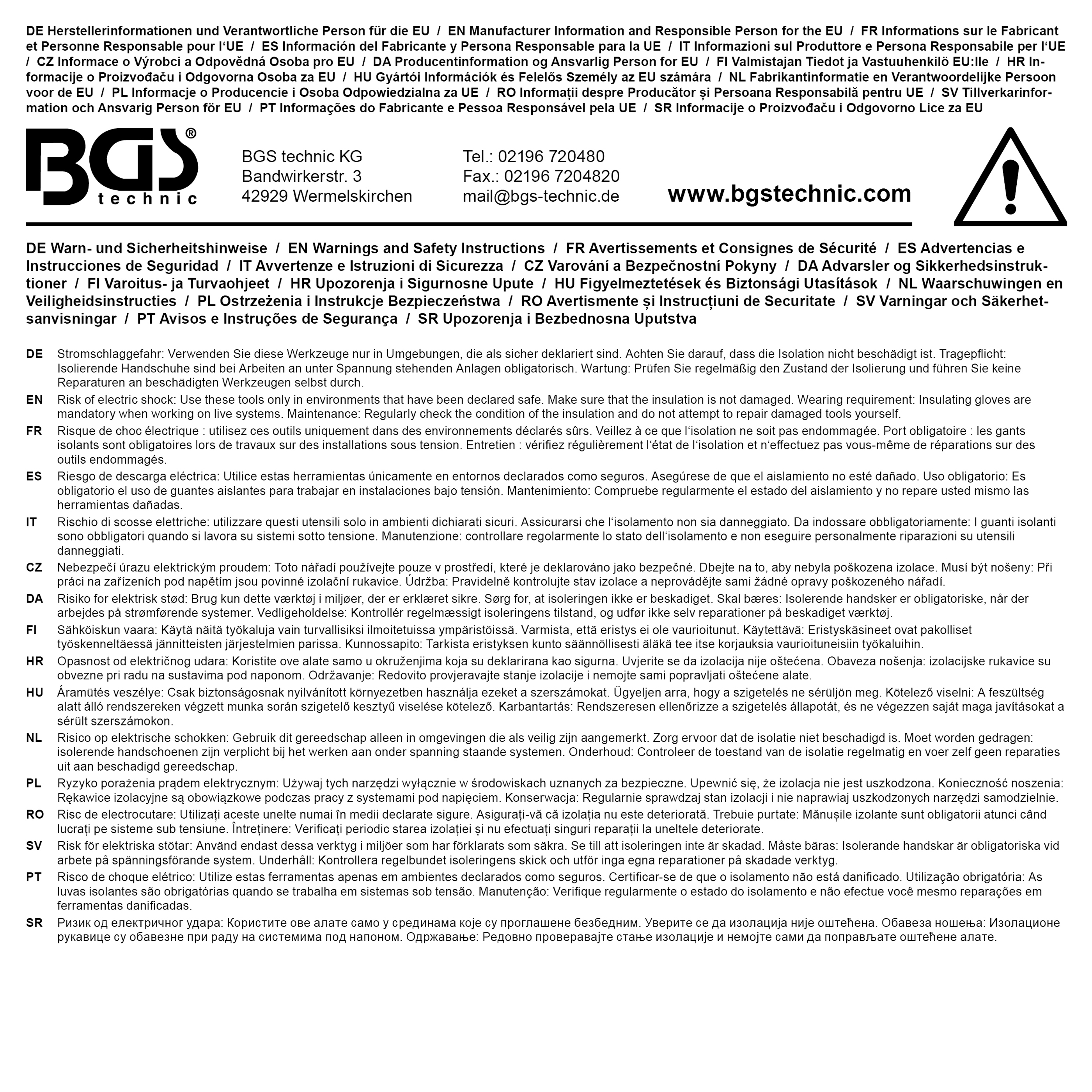 BGS VDE-Schraubendreher | extra dünne Spitze | Kreuzschlitz PZ2