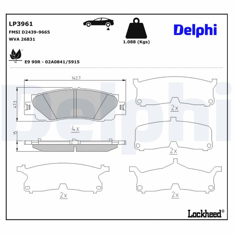 Bremsbelagsatz, Scheibenbremse