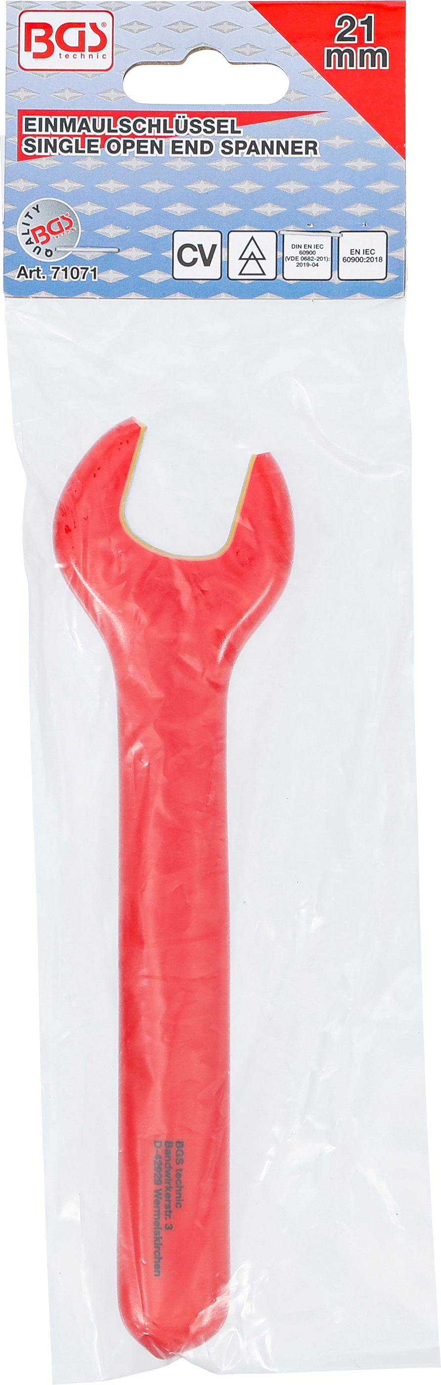 BGS VDE-Einmaulschlüssel | SW 21 mm