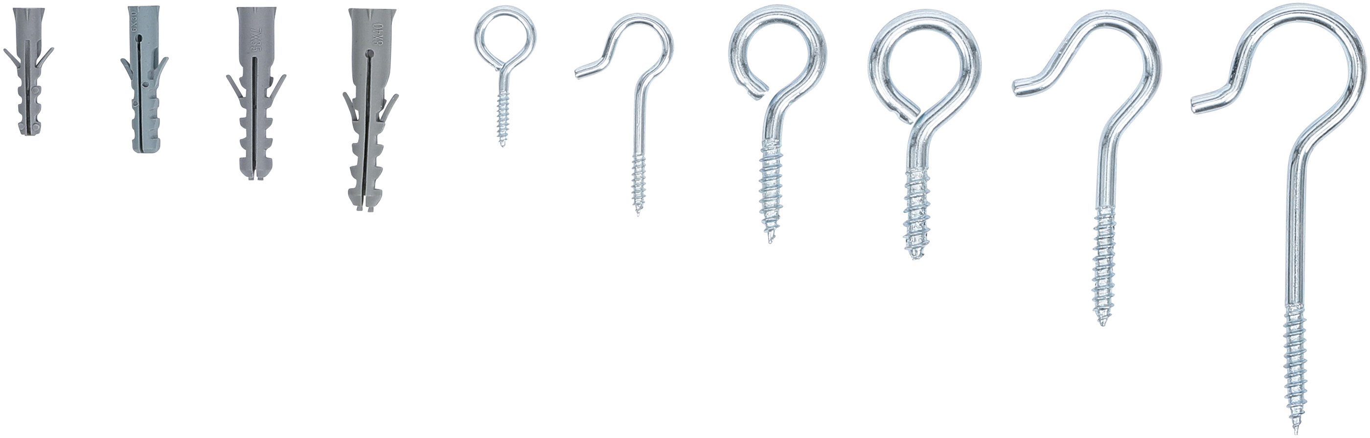 BGS Schraubhaken- und Dübel-Sortiment | 125-tlg.