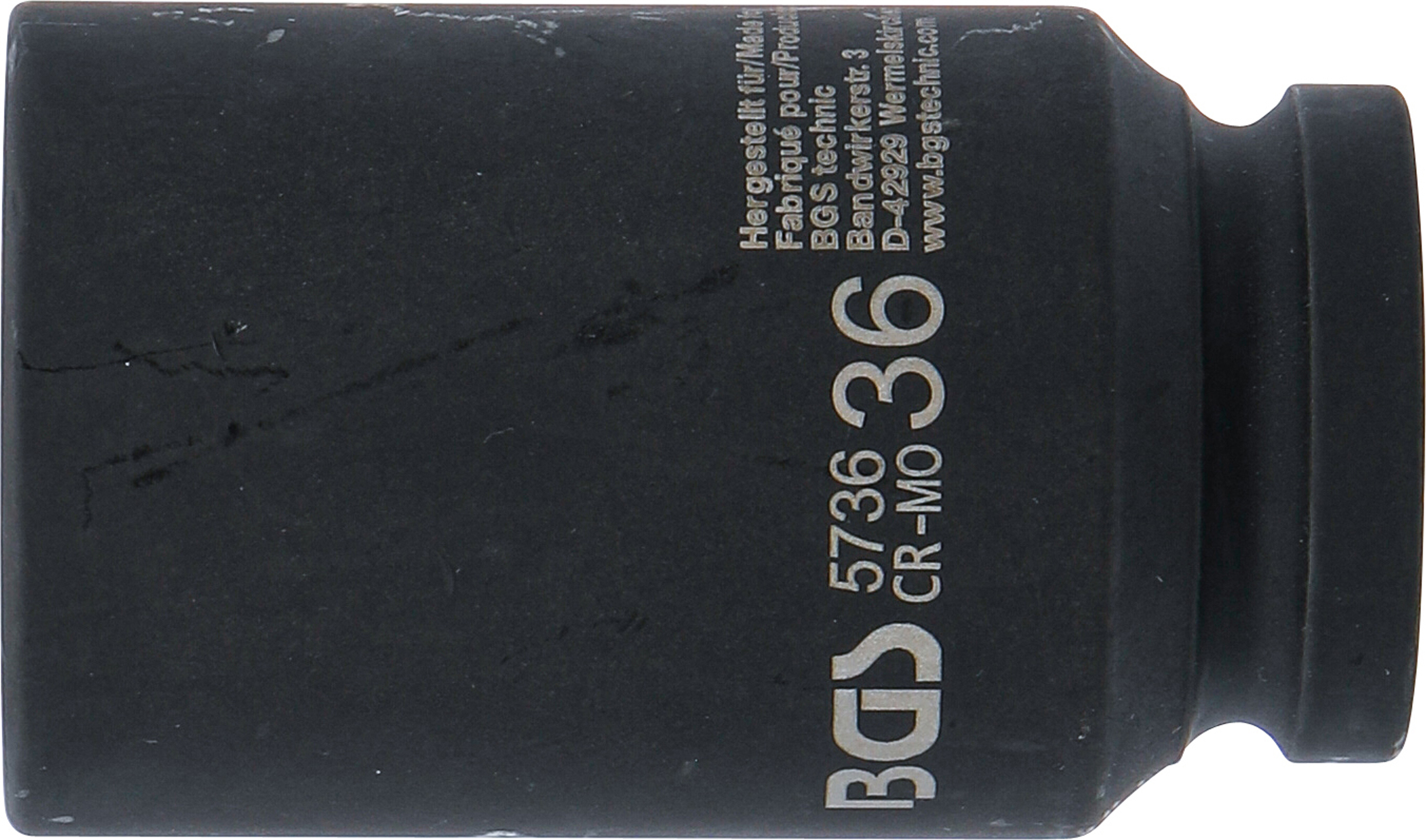 BGS Kraft-Steckschlüssel-Einsatz Sechskant, tief | Antrieb Innenvierkant 20 mm (3/4") | SW 36 mm