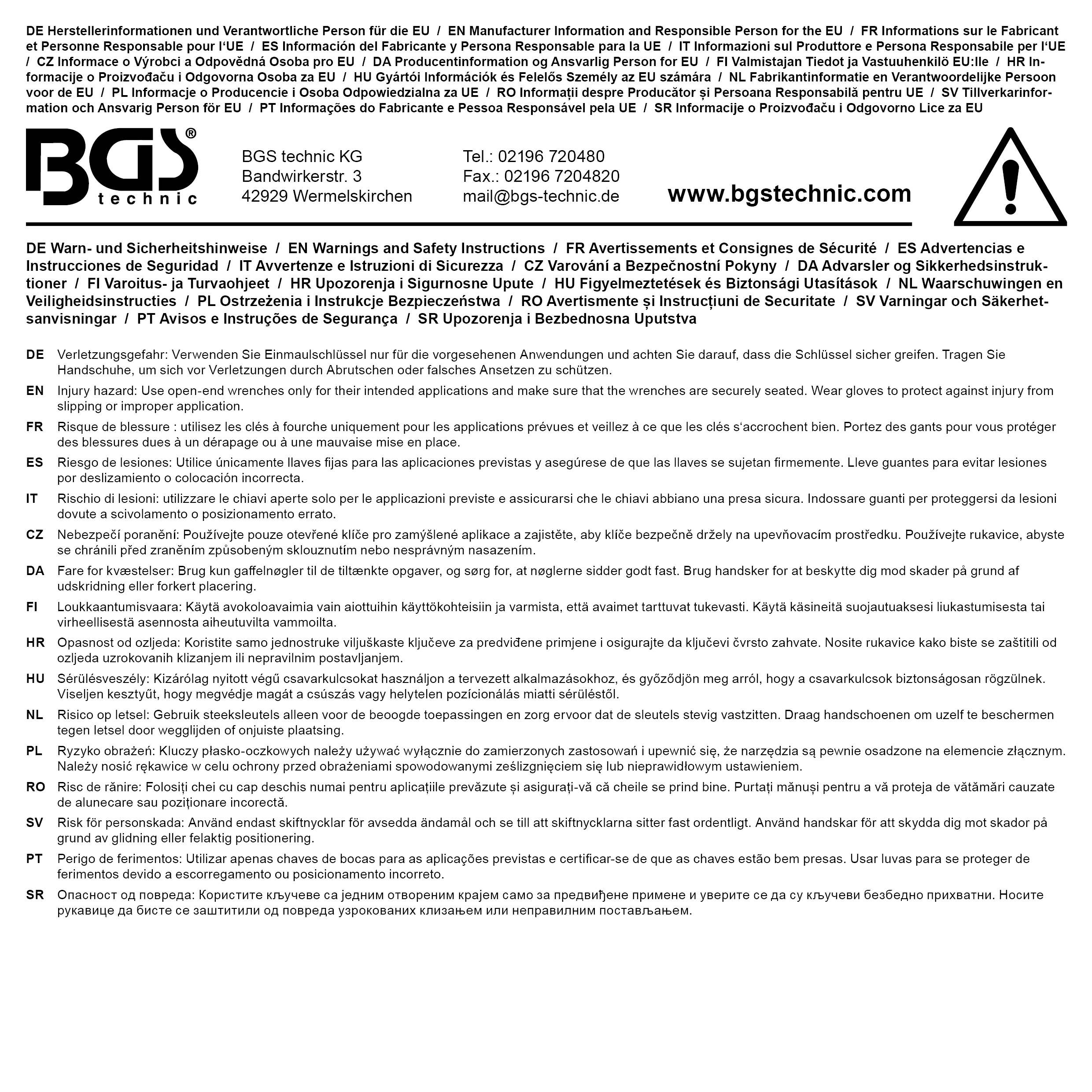 BGS VDE-Einmaulschlüssel-Satz | SW 6 - 32 mm | 20-tlg.